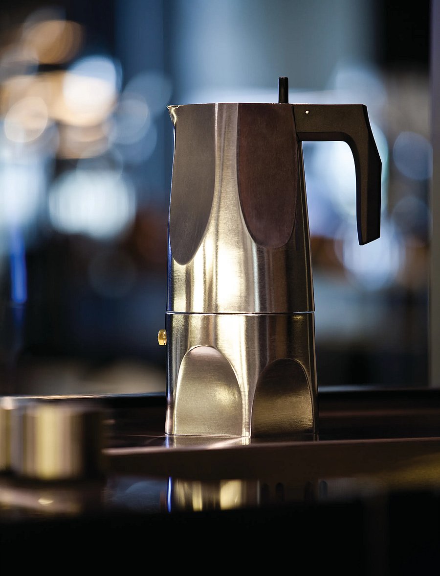 Alessi - Espresso maker in die-cast aluminum Handle and knob in thermoplastic, black 3 cups - moka-töpfe - black - 0