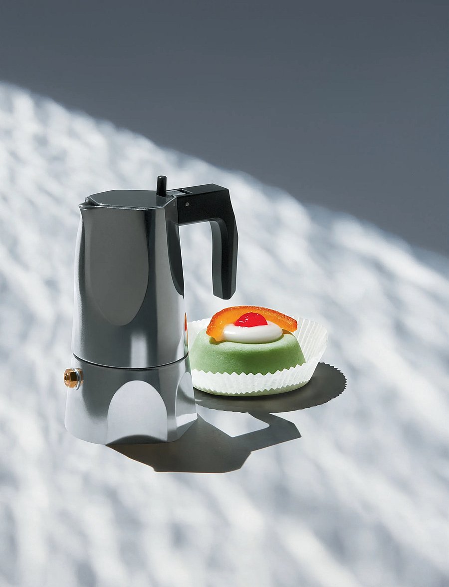 Alessi - Espresso maker in die-cast aluminum Handle and knob in thermoplastic, black 3 cups - moka-töpfe - black - 3
