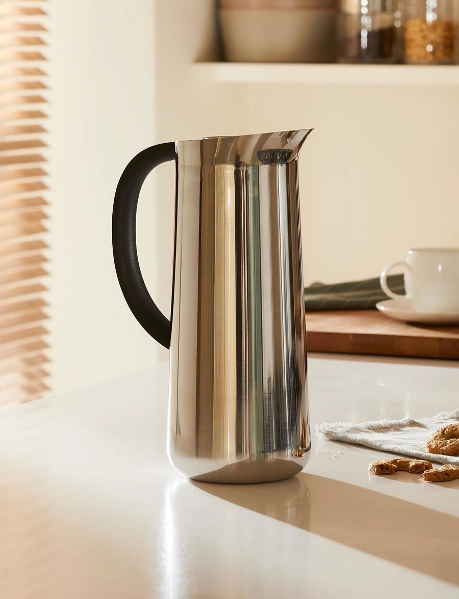 Alessi - Double thermo-insulated jug in 18/10 stainless steel mirror-polished and thermoplastic - thermoskannen - steel - 3