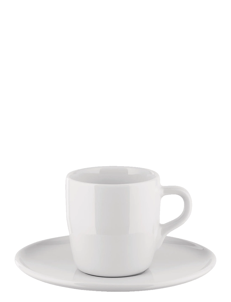 Alessi - Set of a mocha cup with a saucer in white porcelain - kaffetassen - white - 2