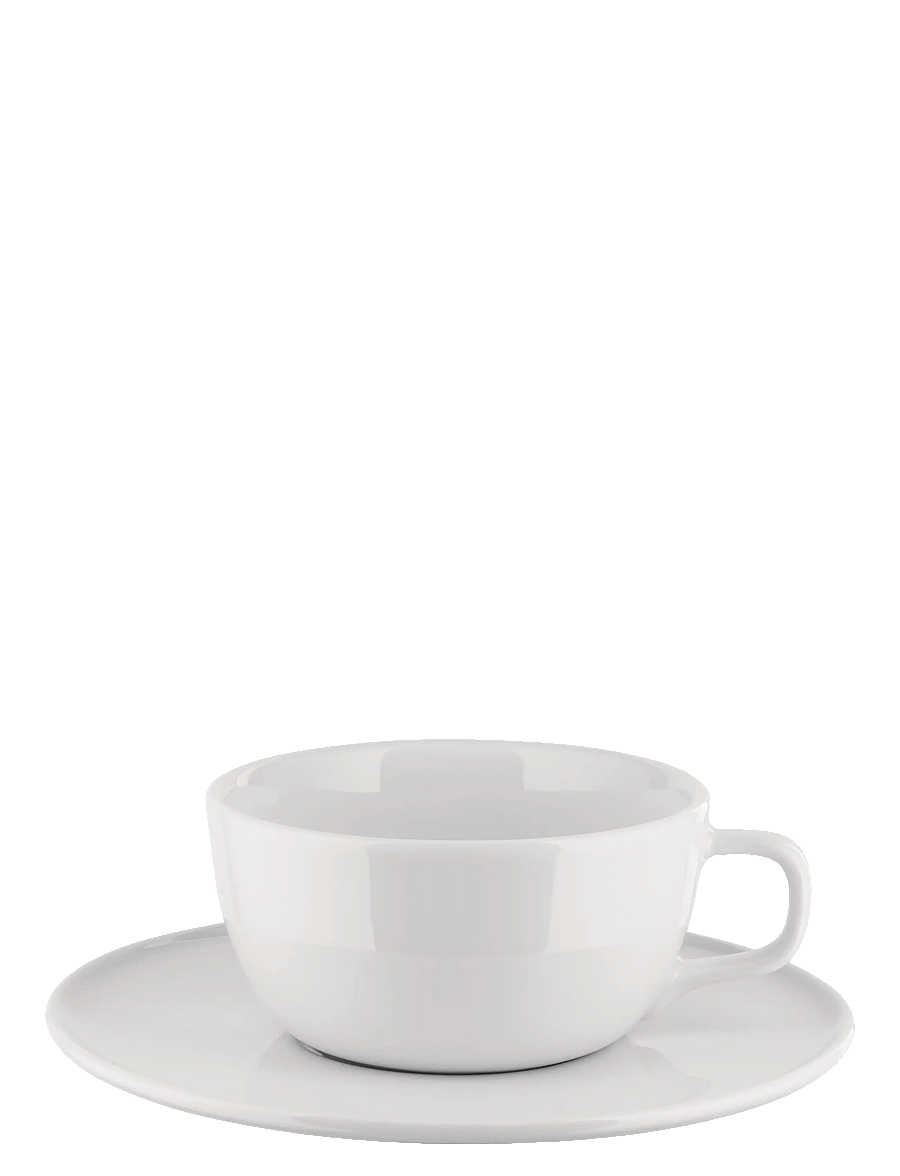 Alessi - Set of a teacup and a saucer in white porcelain - teetassid - white - 1