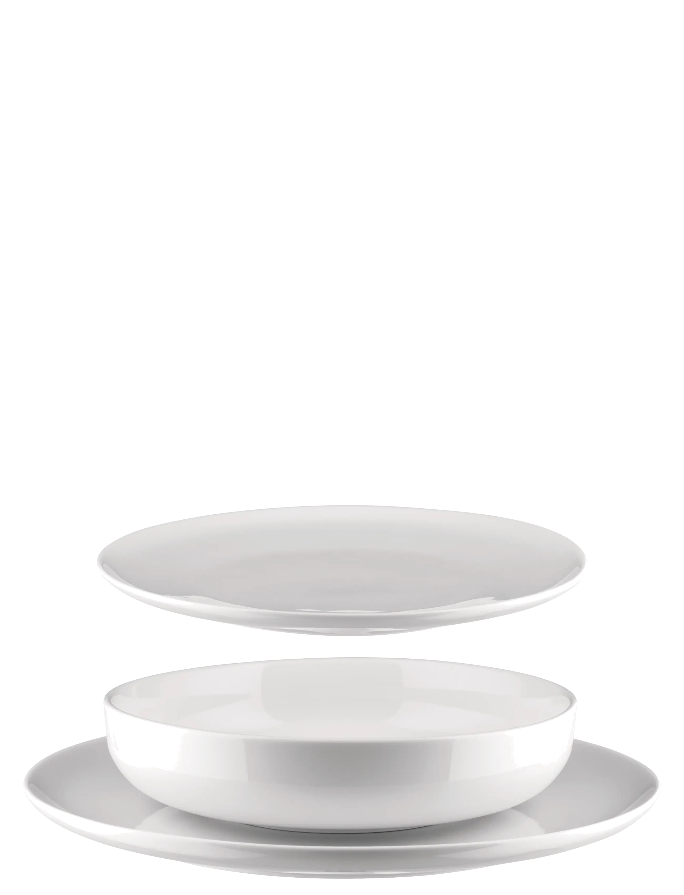 Alessi Table Set Consisting Of Four Dinner Plates, Four Deep Plates, Four Side Dishes In White Porcelain, Borddækning og -sæt, Hvid, Str: ONE SIZE