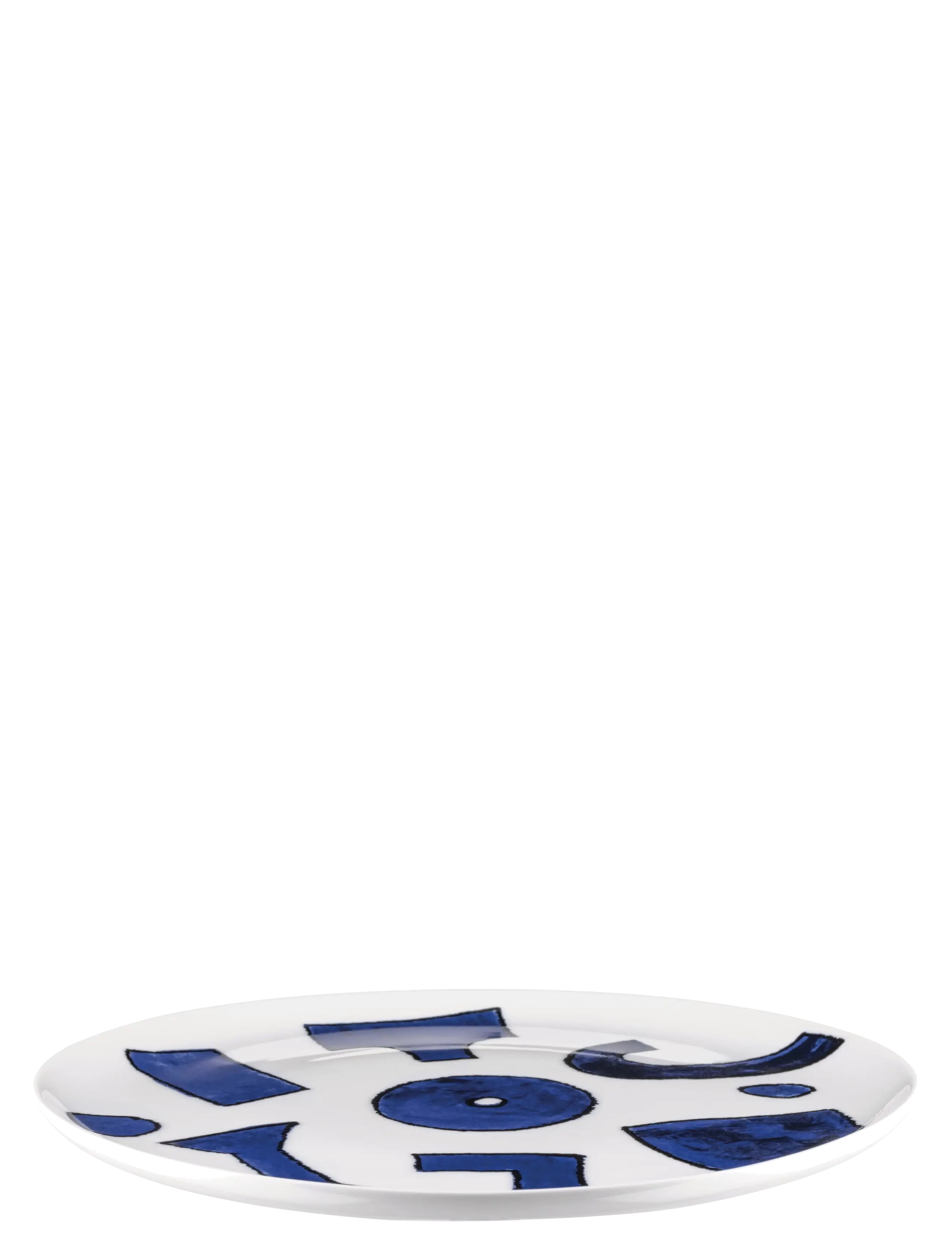 Alessi Dinner plate in white porcelain Pattern design by Samiro Yunoki - Christmas gifts - WHITE/BLUE / blue