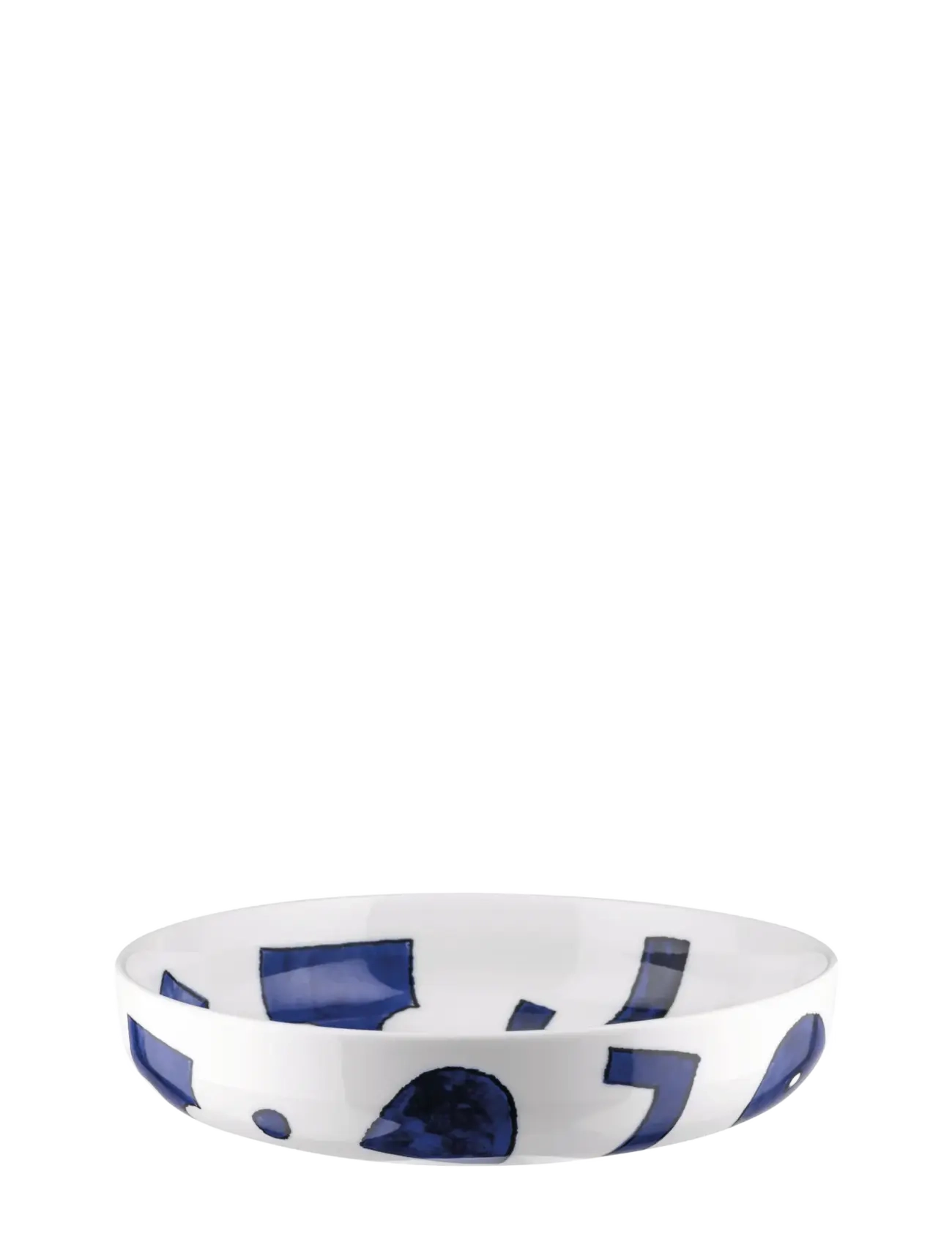 Alessi Soup bowl in white porcelain Pattern design by Samiro Yunoki - Christmas gifts - WHITE/BLUE / blue