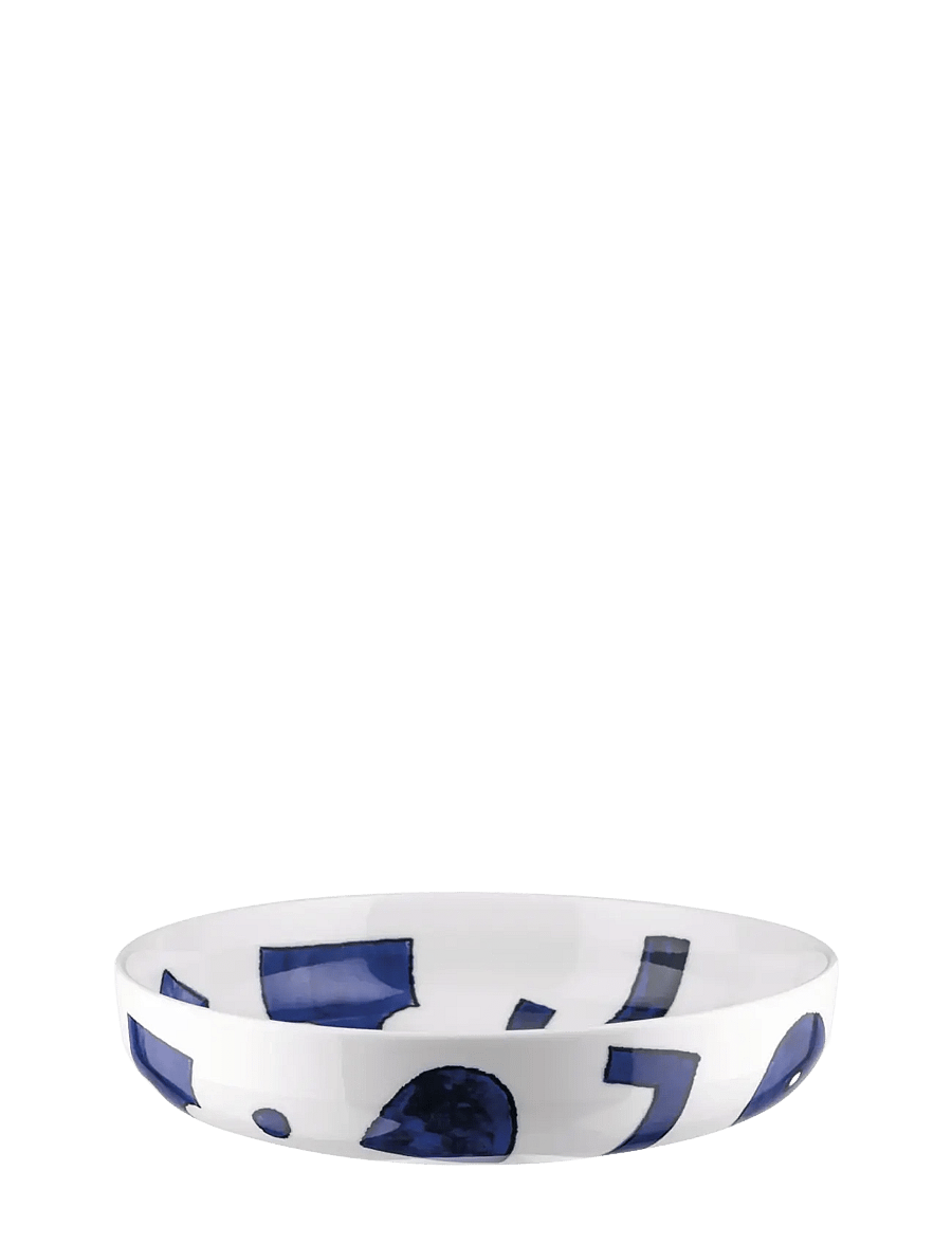 Alessi - Soup bowl in white porcelain Pattern design by Samiro Yunoki - supitaldrikud - white/blue - 2