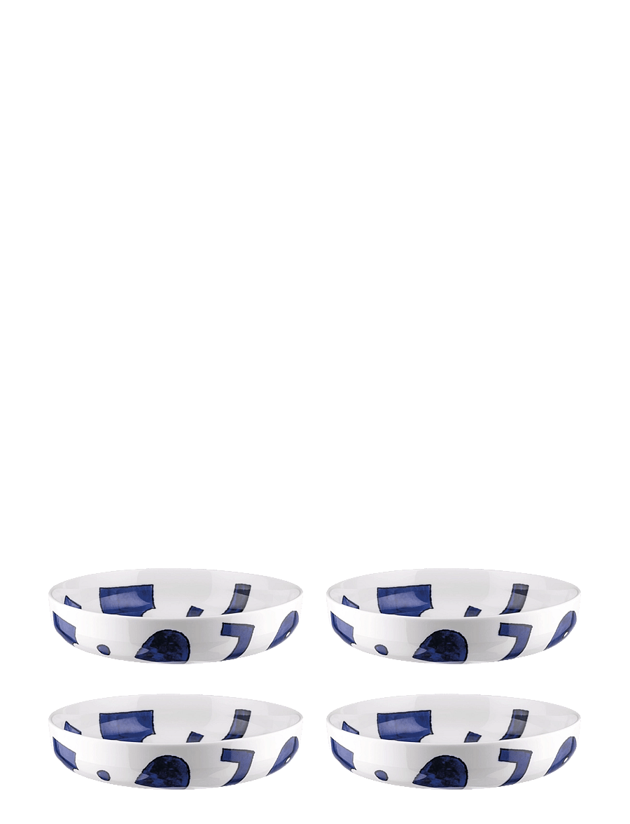 Alessi - Soup bowl in white porcelain Pattern design by Samiro Yunoki - supitaldrikud - white/blue - 1