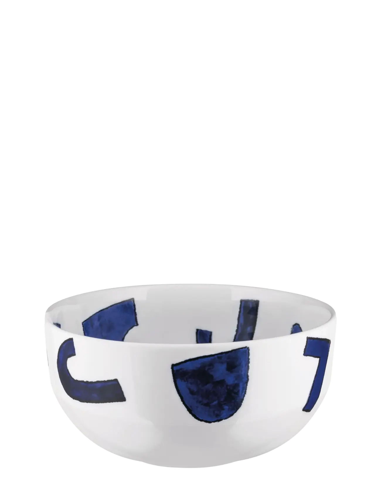 Alessi Salad bowl in white porcelain Pattern design by Samiro Yunoki - Schüsseln - WHITE/BLUE / blue