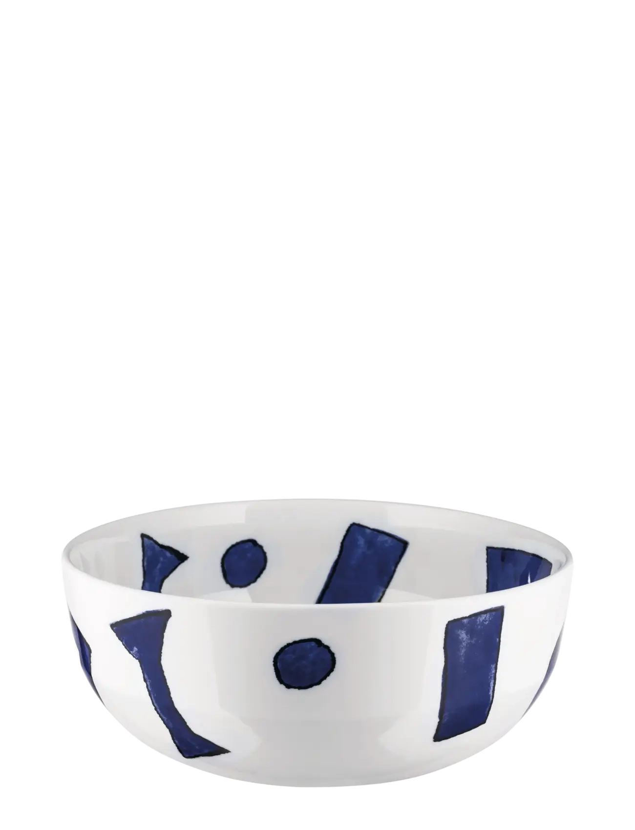 Alessi Salad bowl in white porcelain Pattern design by Samiro Yunoki - Schüsseln - WHITE/BLUE / blue