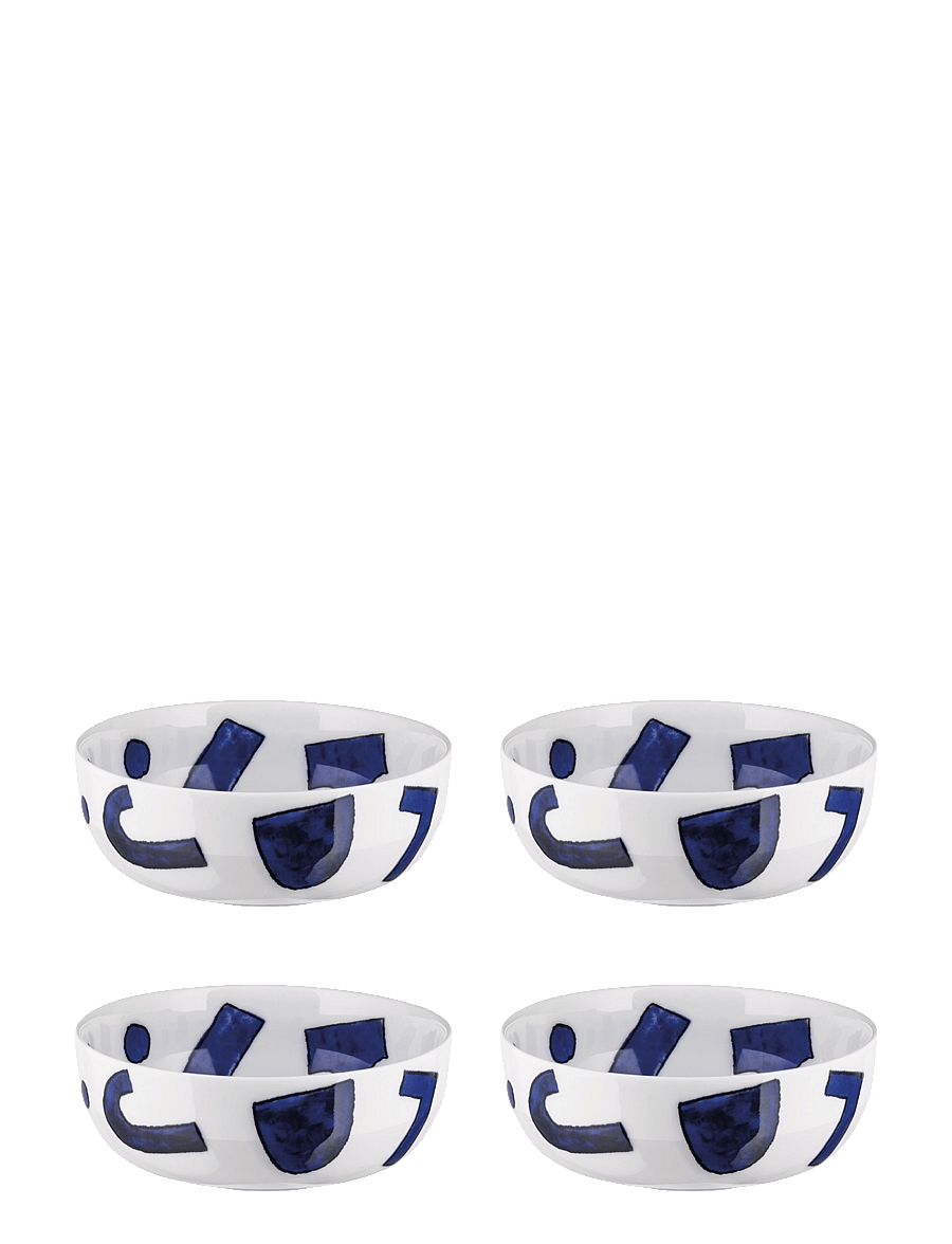 Alessi - Small bowl in white porcelain Pattern design by Samiro Yunoki - müslischalen - white/blue - 1