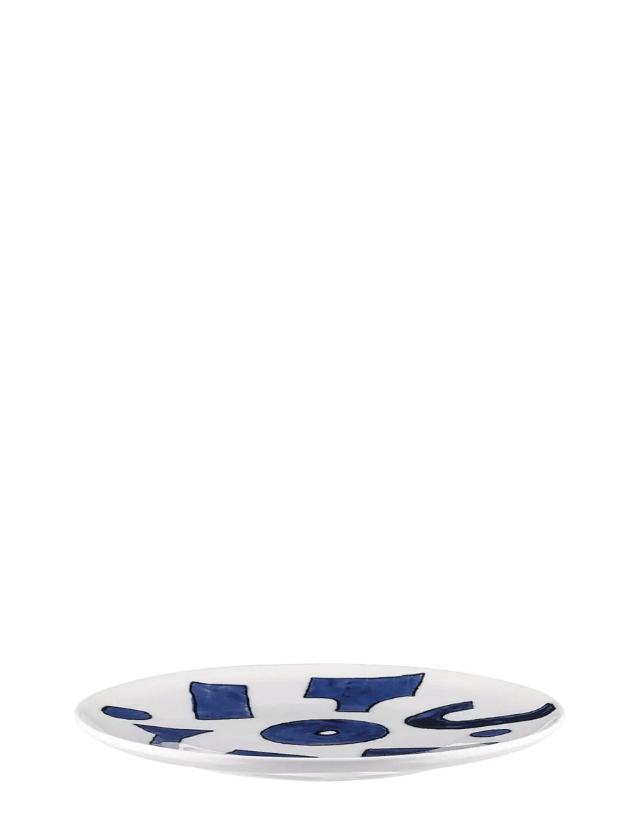 Alessi - Assistant in white porcelain Pattern design by Samiro Yunoki - lėkštutės - white/blue - 1
