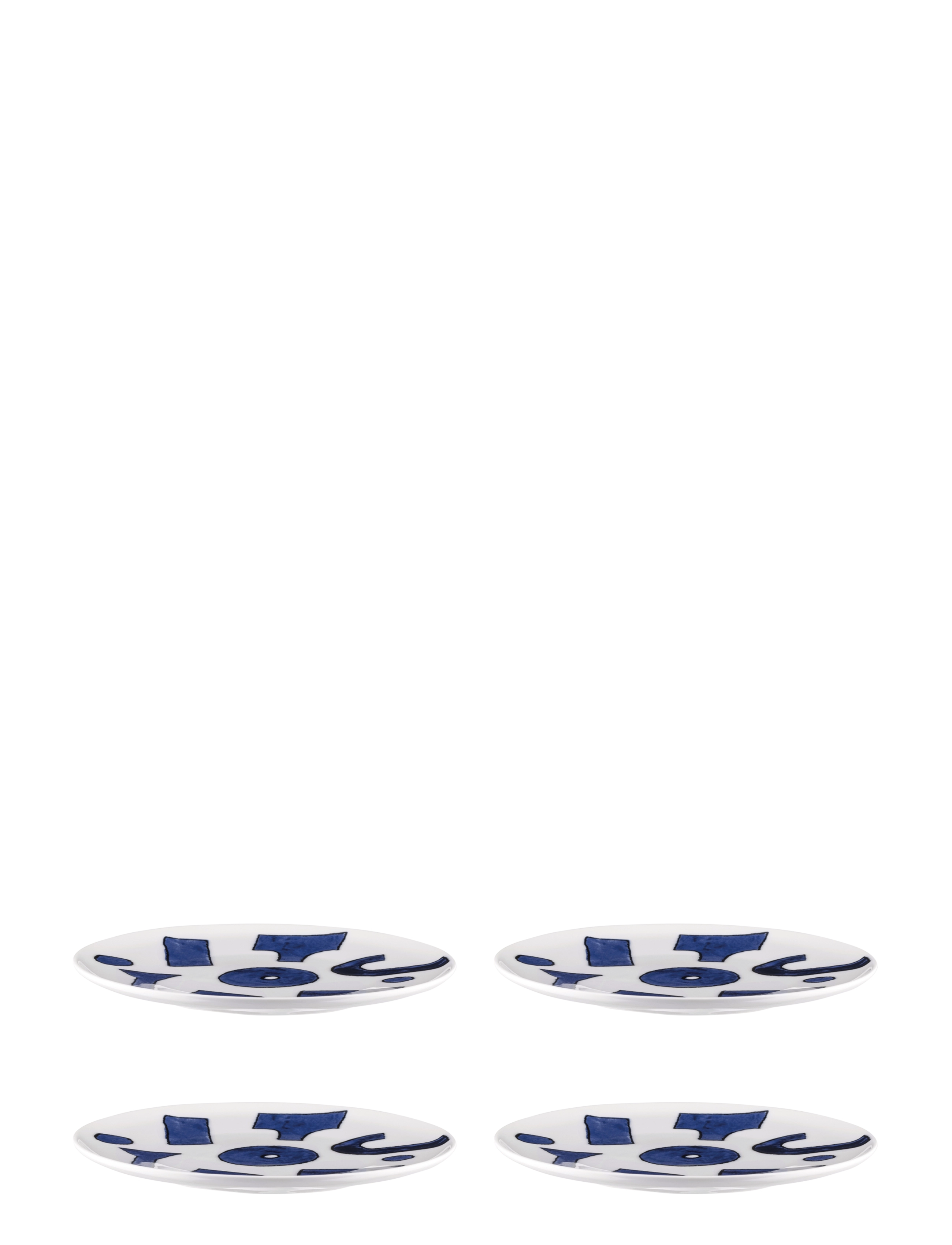 Alessi Assistant in white porcelain Pattern design by Samiro Yunoki - Tallerkner - WHITE/BLUE / blue