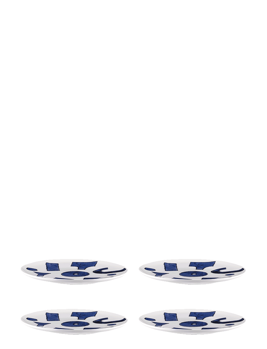 Alessi - Assistant in white porcelain Pattern design by Samiro Yunoki - frühstücksteller - white/blue - 1