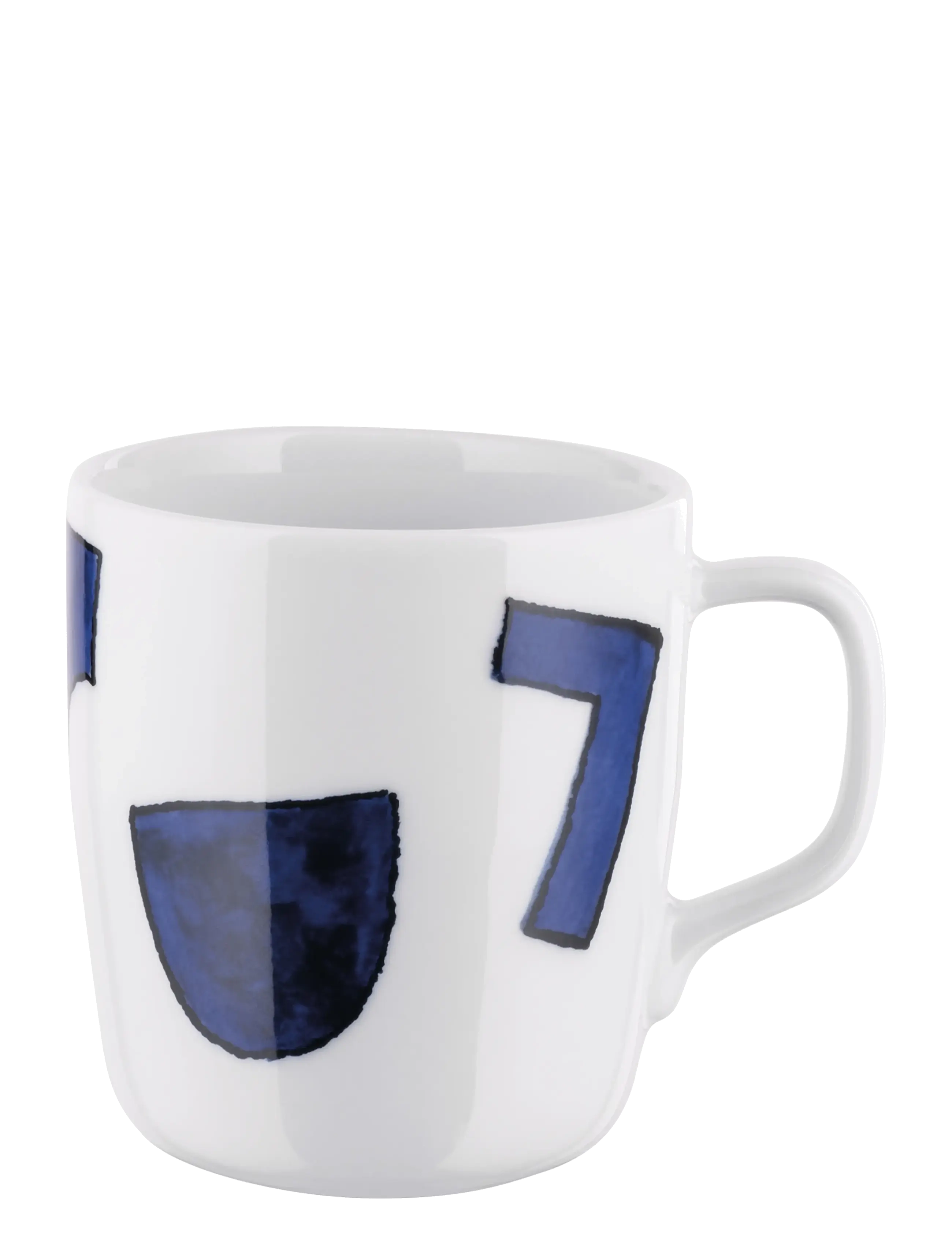 Alessi Mug in white porcelain Pattern design by Samiro Yunoki - Kaffetassen - WHITE/BLUE / navy