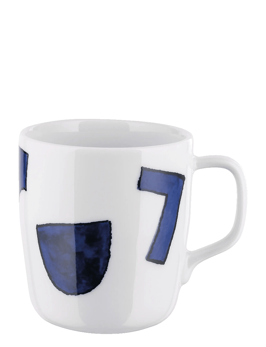 Alessi - Mug in white porcelain Pattern design by Samiro Yunoki - kohvitassid - white/blue - 1