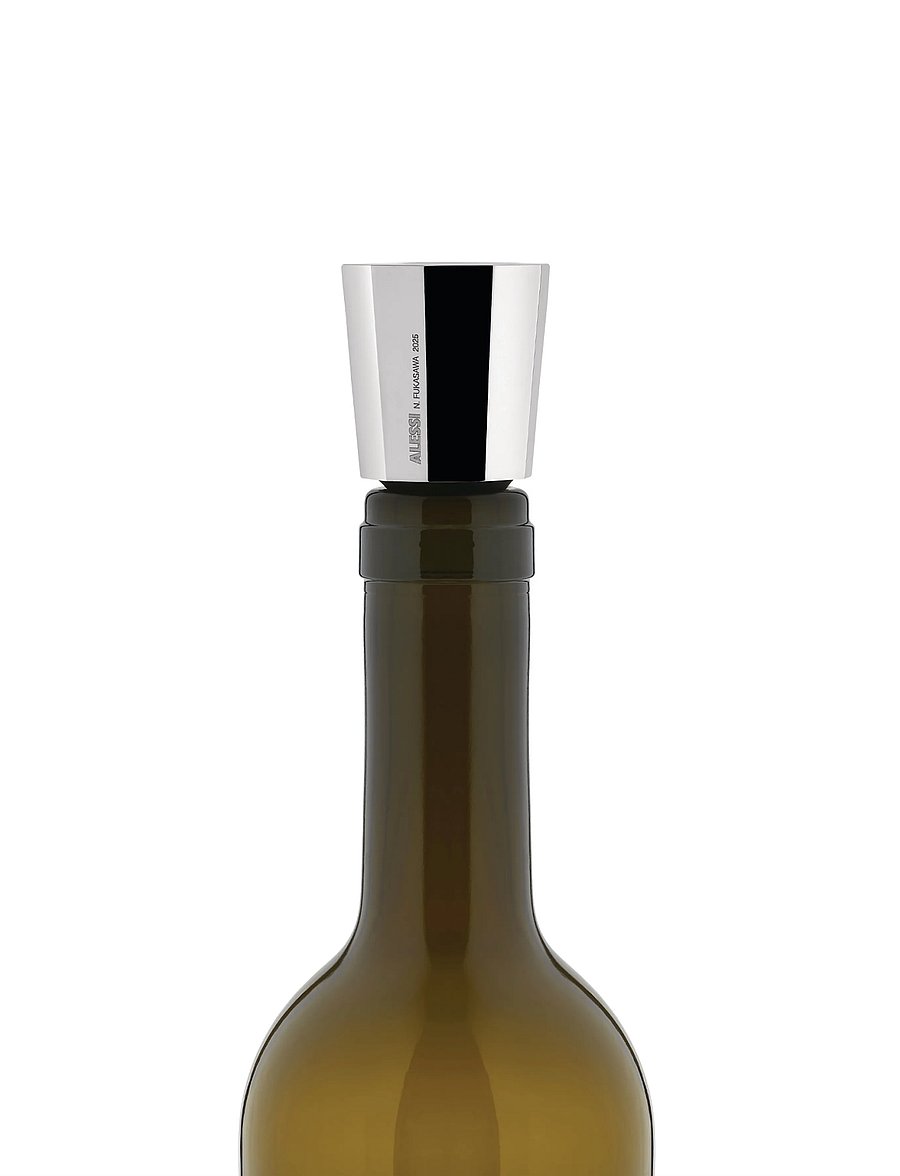 Alessi - Wine stopper in chrome-plated zamak and silicone - pudeliavajad ja -korgid - steel - 2