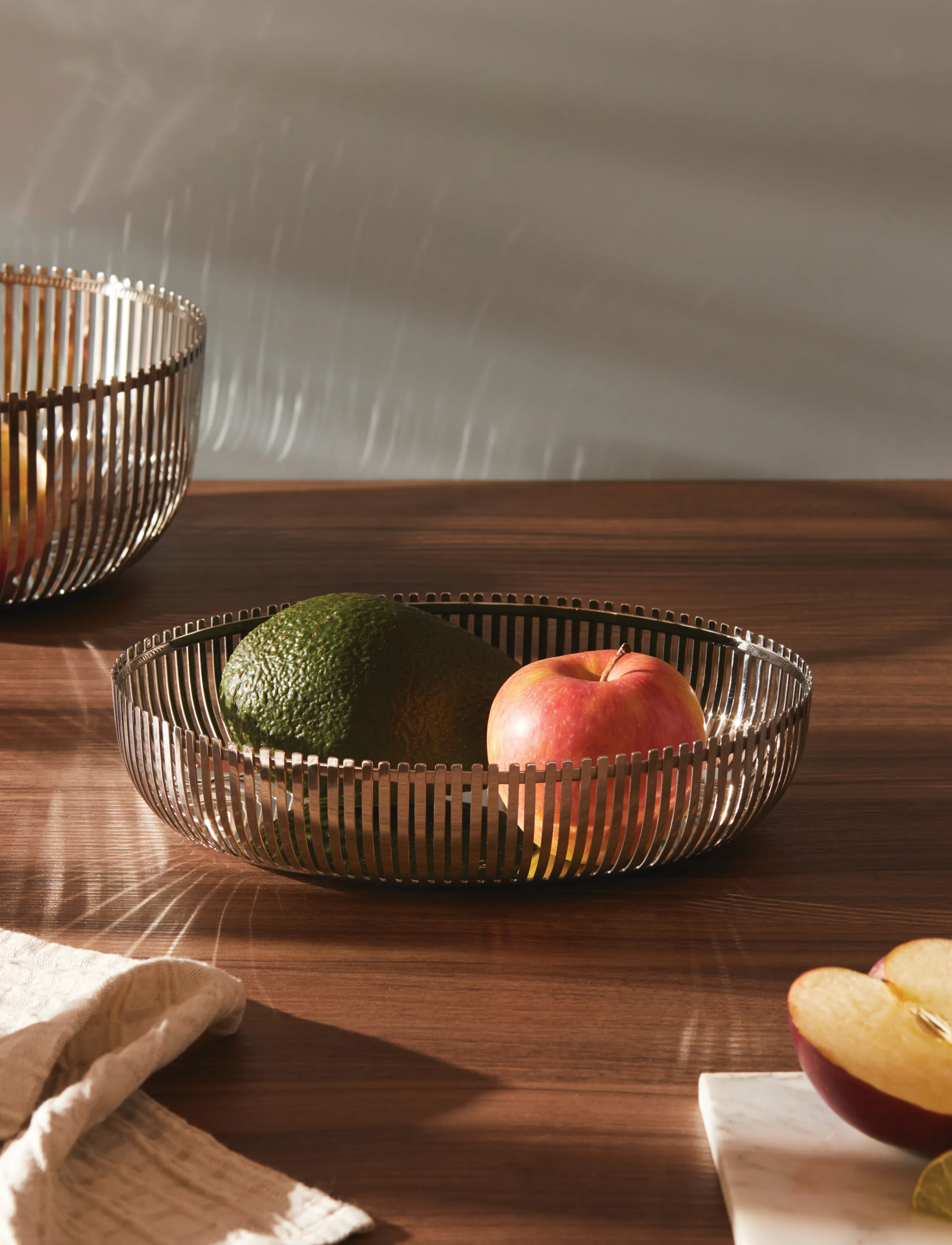 Alessi Oval Basket In 18/10 Stainless Steel, D26 cm, Silver, Skåle Og Serveringsfade > Frugtskåle, Unisex