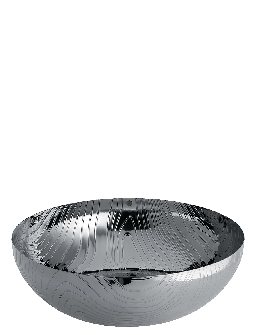 Alessi - Bowl in 18/10 stainless steel with relief decoration - puuviljakausid - steel - 1