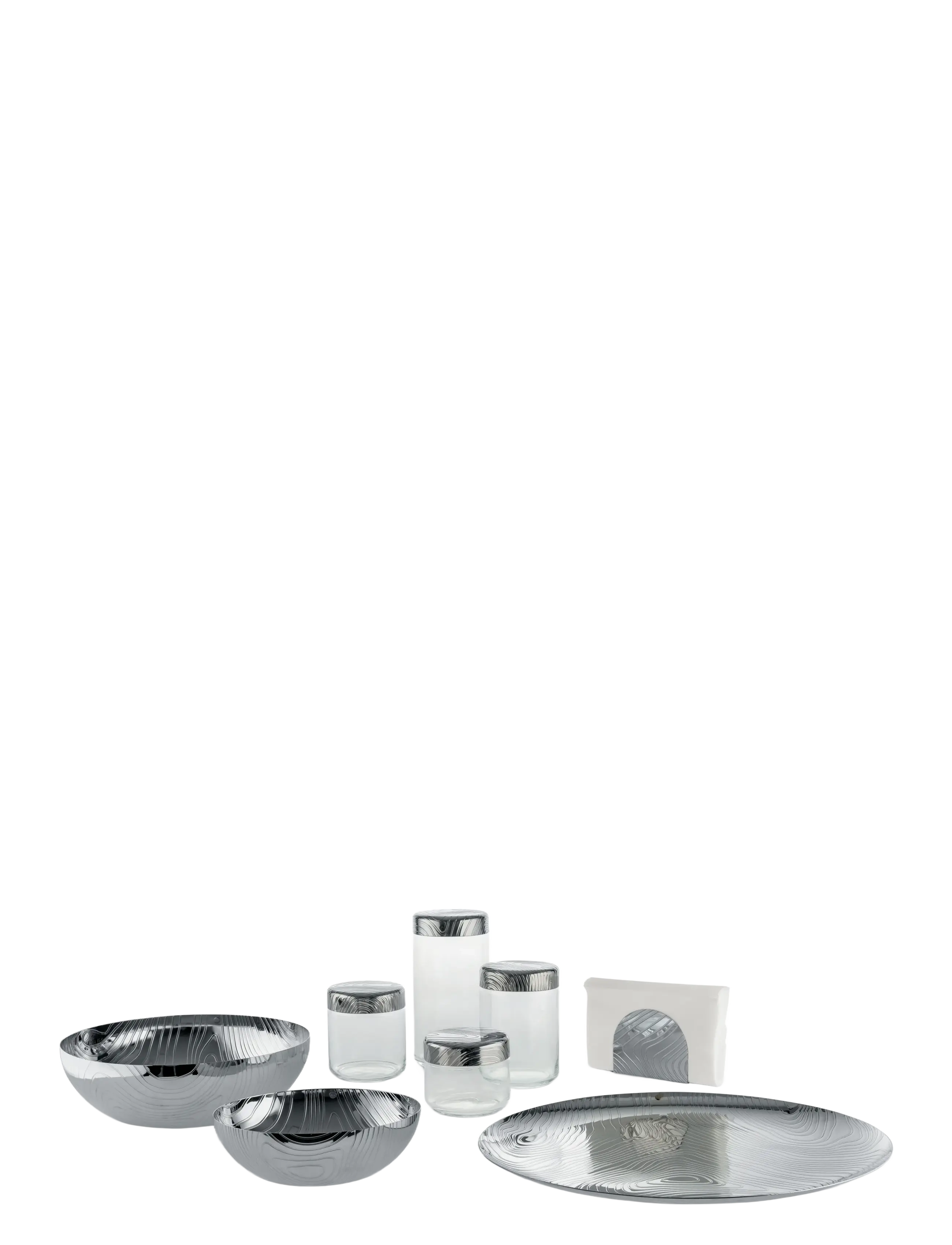 Alessi - Bowl in 18/10 stainless steel with relief decoration - steel - 2