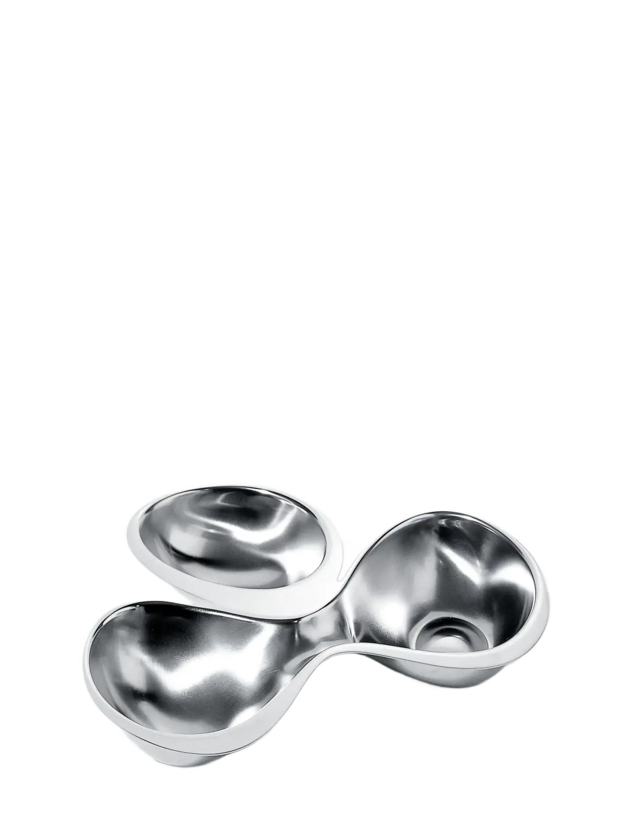 Alessi Three-Piece Hors-D'oeuvre Set In 18/10 Stainless Steel, Matte With Mirror-Polished Edge, Serving Skål, Sølv, Str: W:20CM