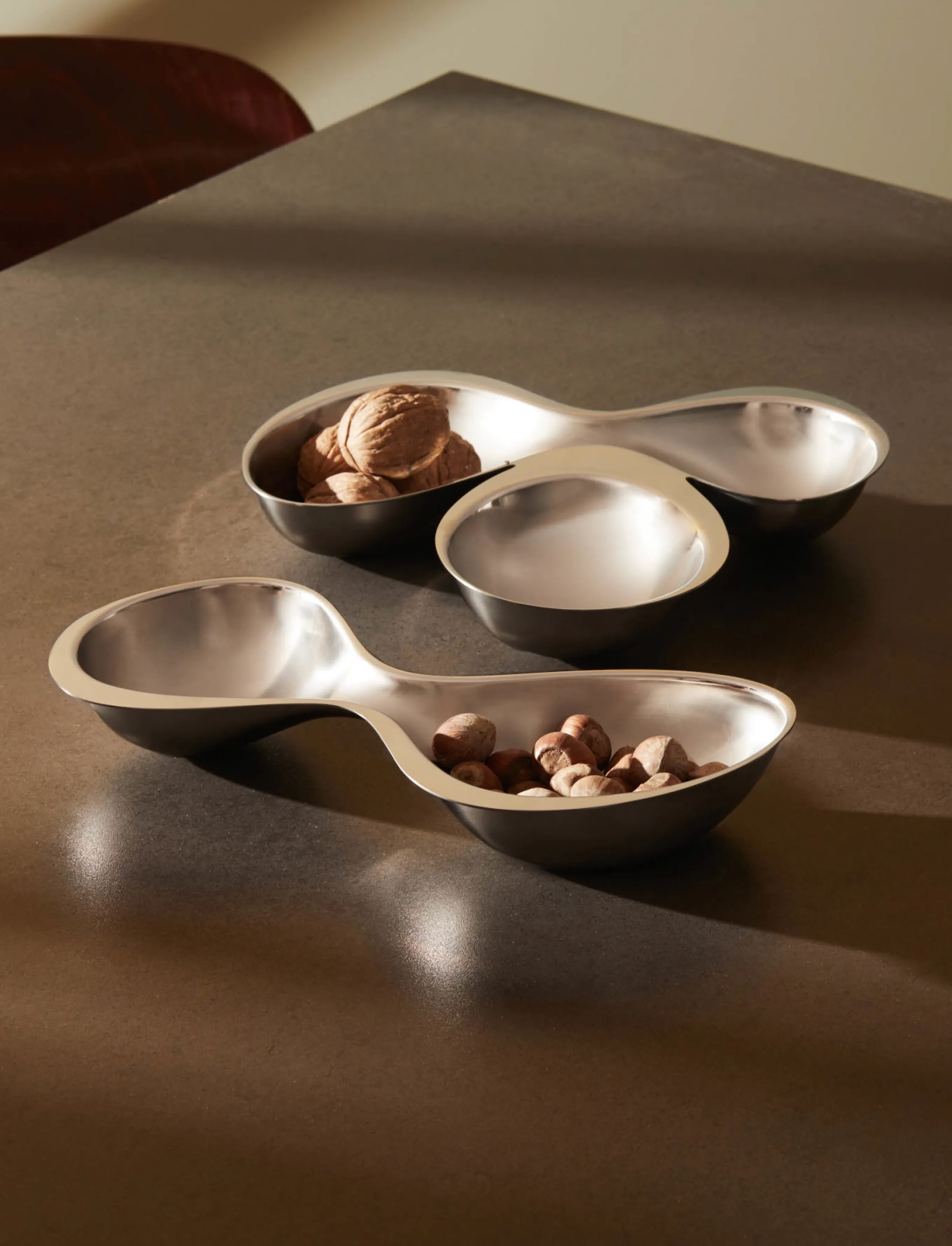 Alessi Three-Piece Hors-D'oeuvre Set In 18/10 Stainless Steel, Matte With Mirror-Polished Edge, W:20 cm, Bowls & Serving Dishes, Silber - Bowls, Homew