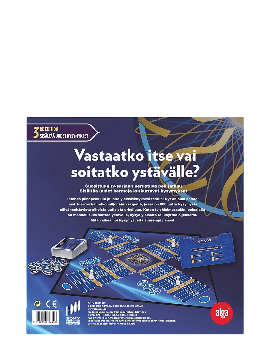 Alga - Haluatko Miljonääriksi 3 rd edition - borðspil - multi coloured - 3