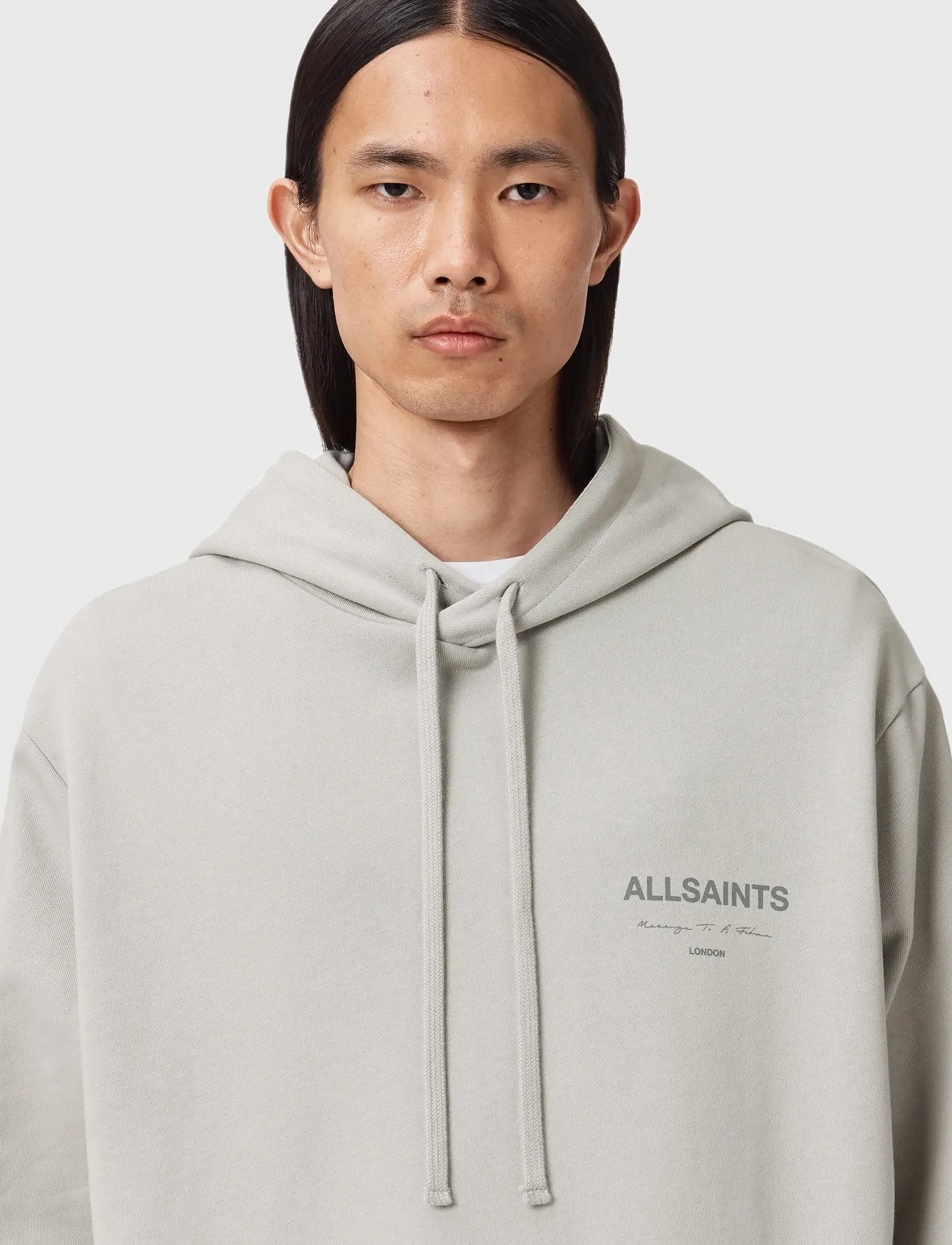 AllSaints Future Oth Hoody, M, Grey, Sweatshirts & Hættetrøjer > Hættetrøjer, Herre