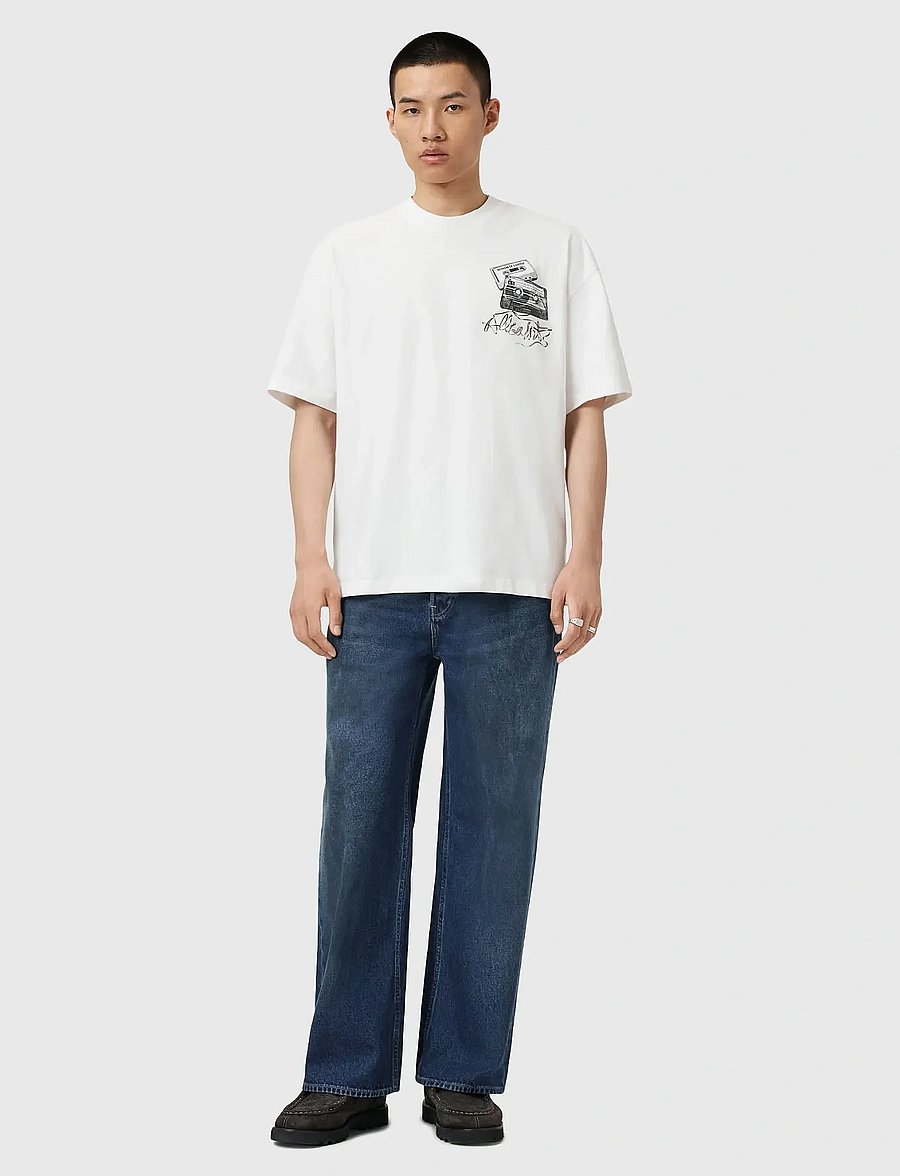 AllSaints - REEL SS CREW - lühikeste varrukatega t-särgid - chalk white - 0