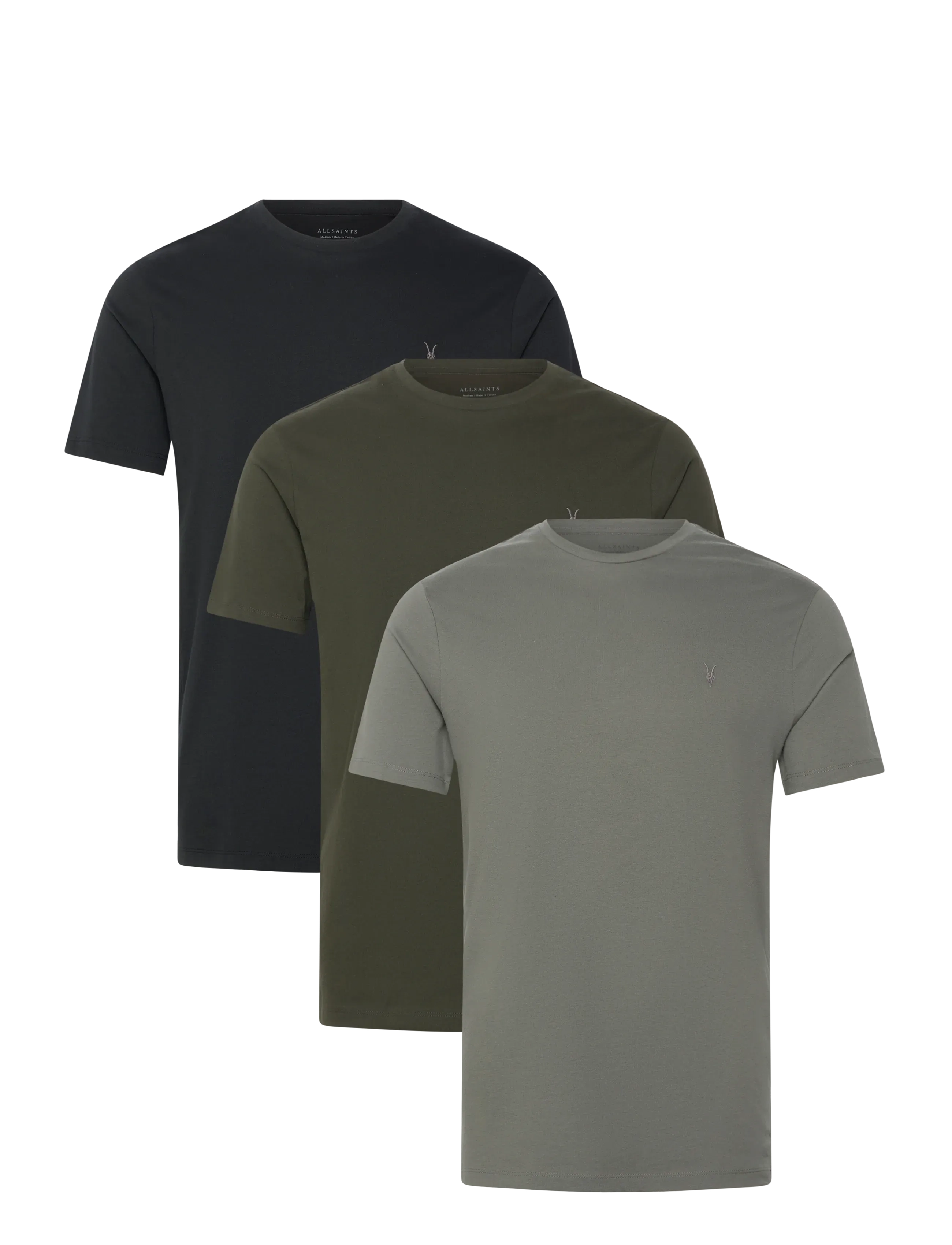 AllSaints BRACE SS CREW 3 PK - AllSaints - GREEN / GREEN / BLACK / multi