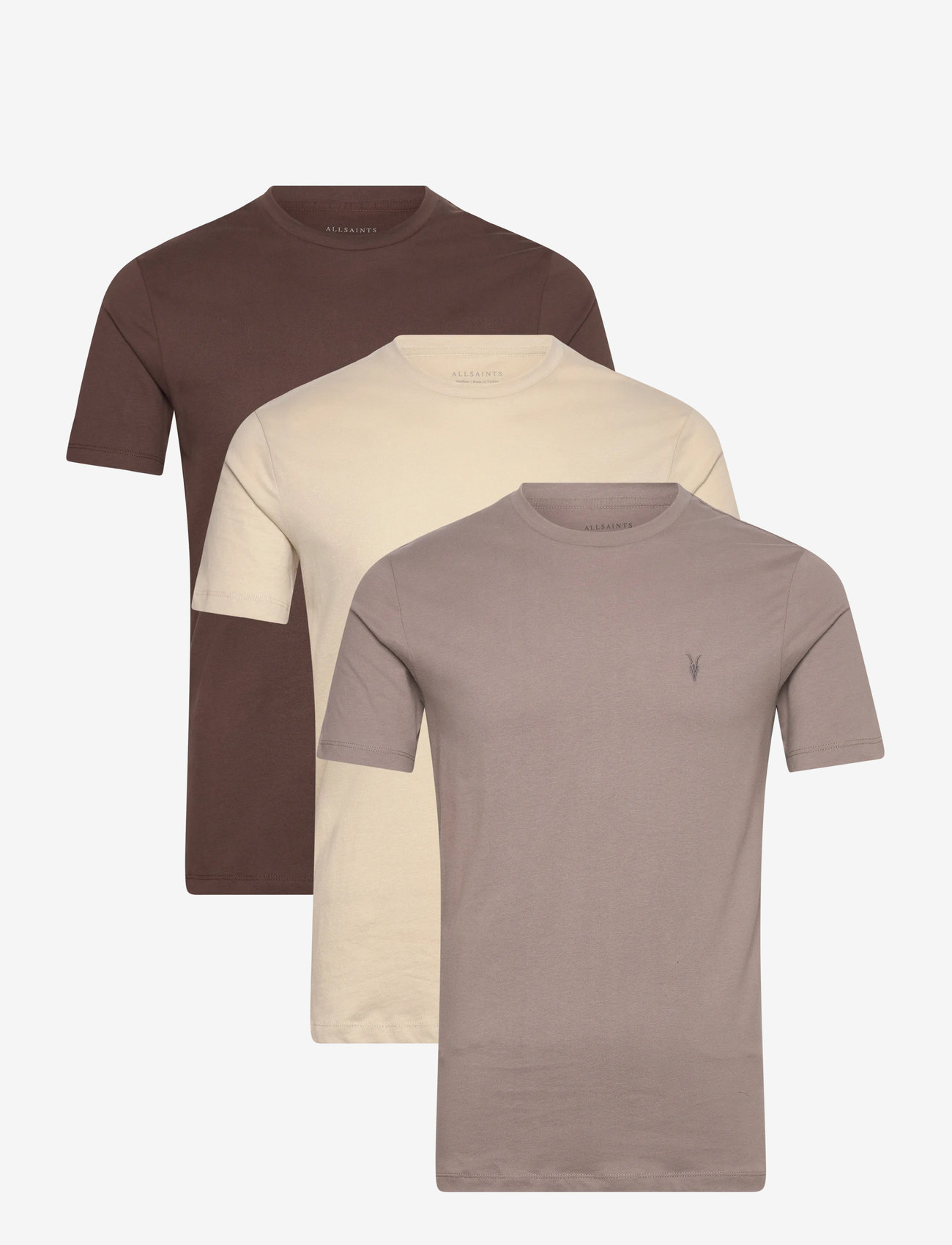 AllSaints - BRACE - kortärmade t-shirts - grey / ganache / brown - 0