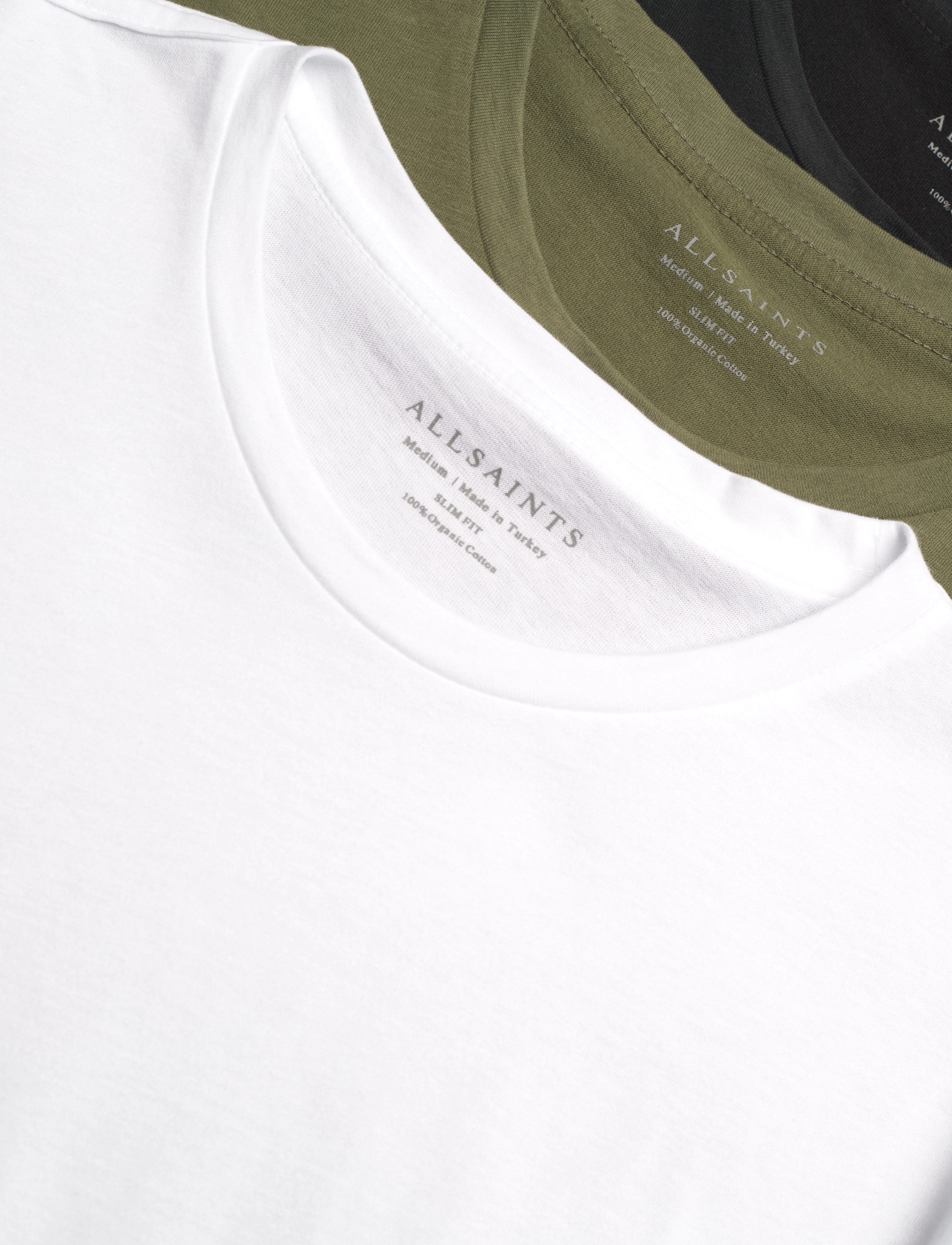 AllSaints - BRACE SS CREW 3 PK - lyhythihaiset - zz opt wht/green/blk - 1