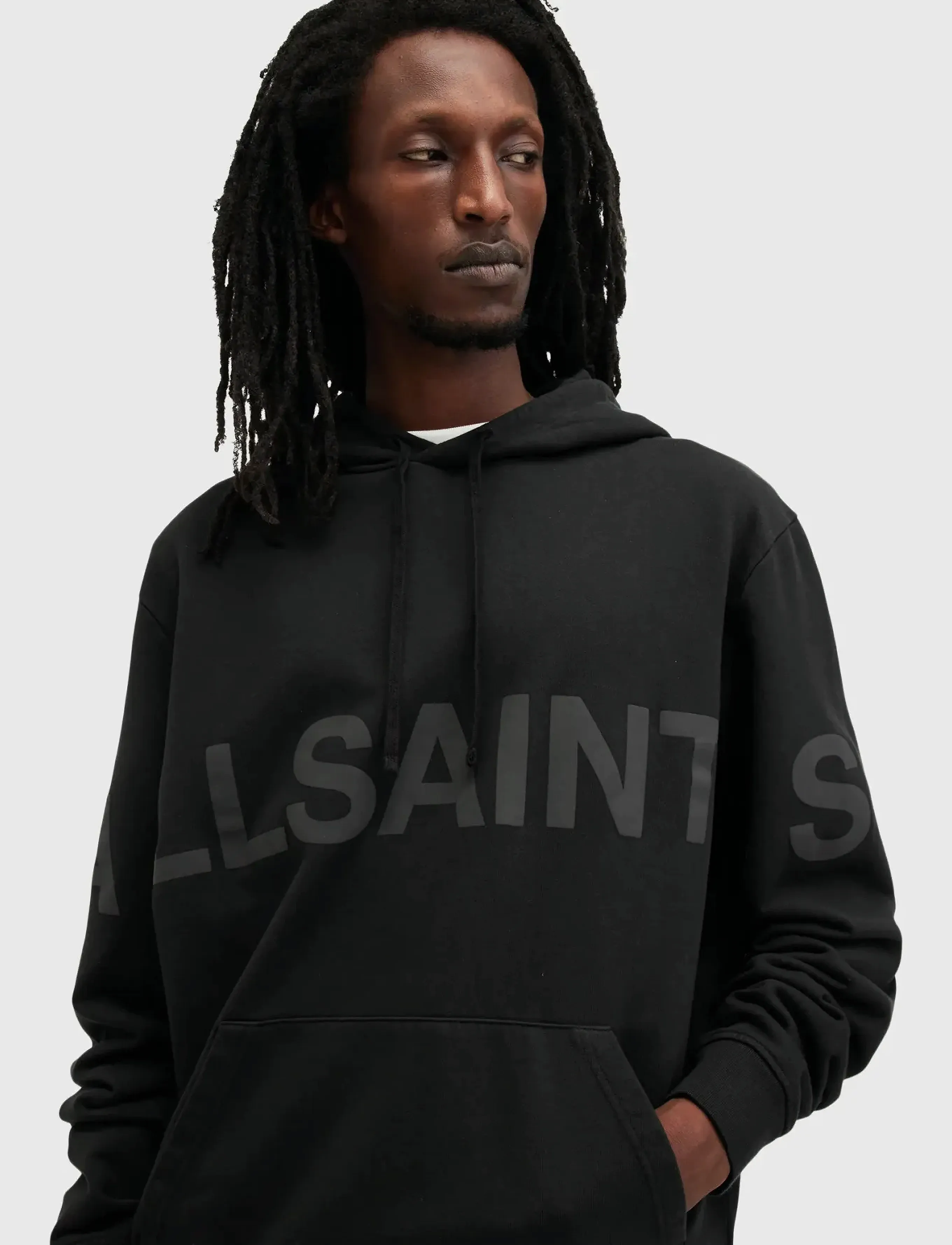 AllSaints Biggy Oth Hoody, S, Black, Sweatshirts & Hættetrøjer > Hættetrøjer, Herre
