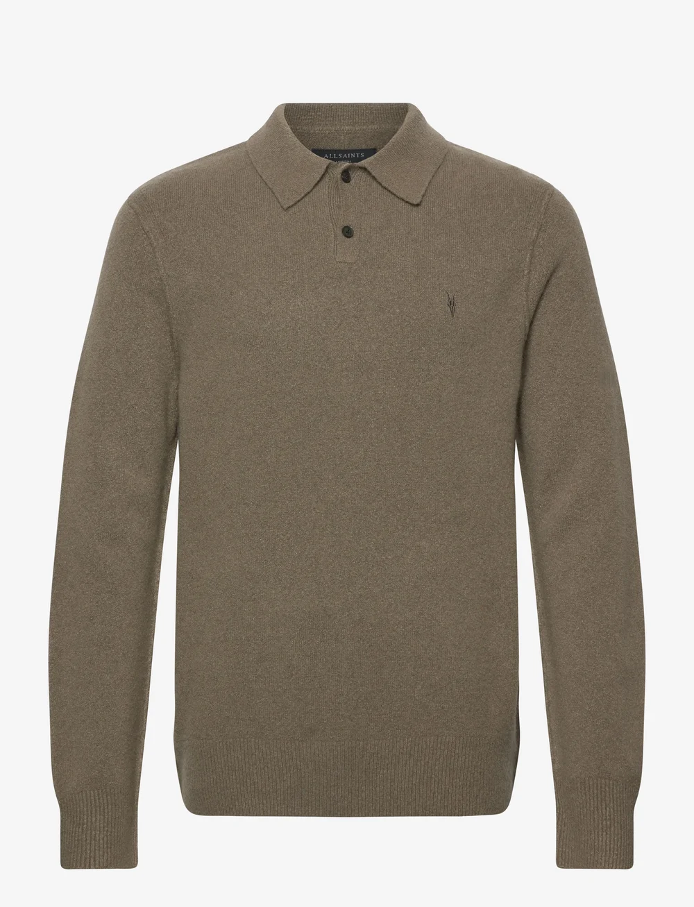 AllSaints - statten ls polo - knitted polos - dusky green - 0