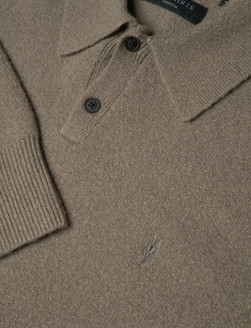 AllSaints - statten ls polo - knitted polos - dusky green - 2