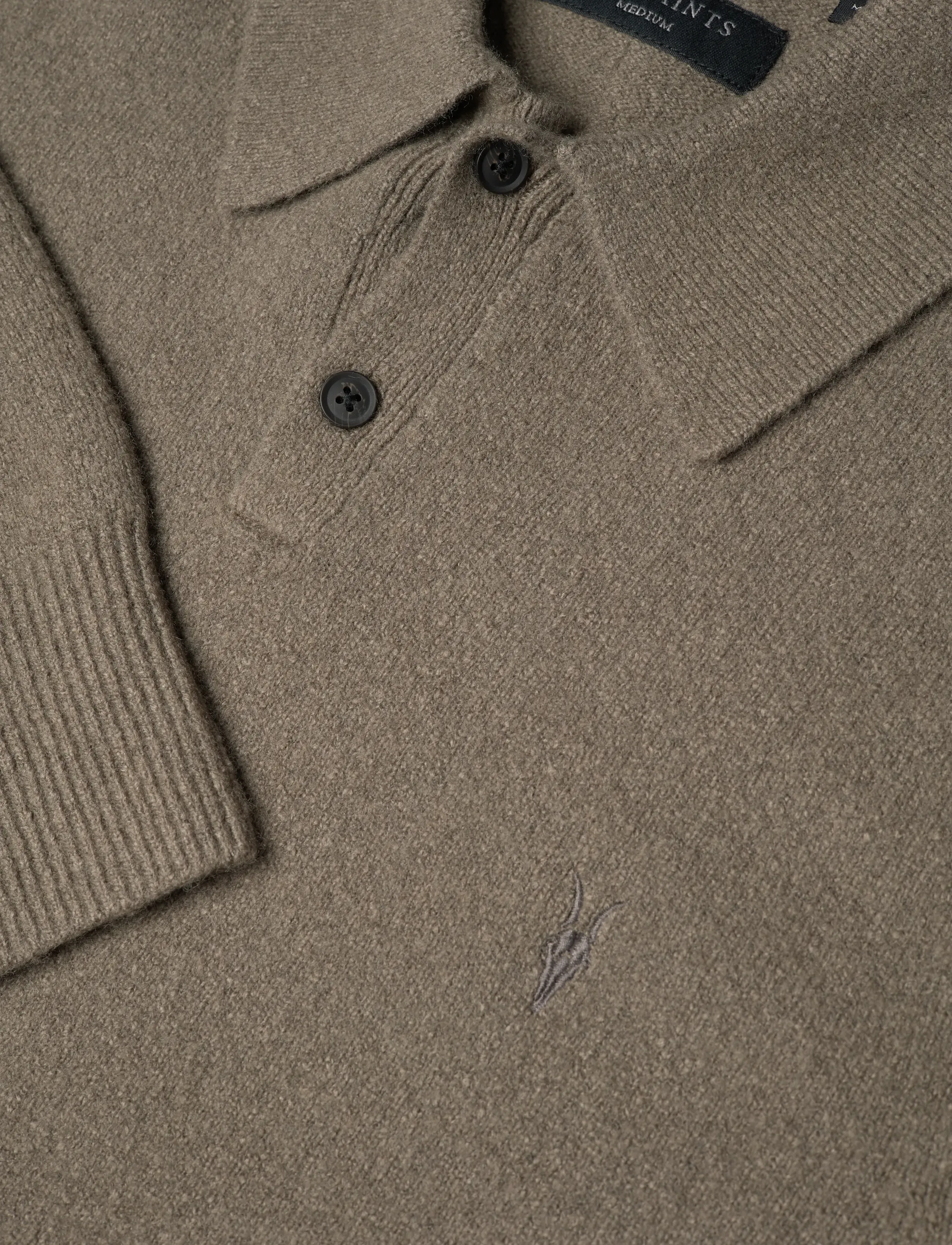 AllSaints - statten ls polo - strik - dusky green - 2