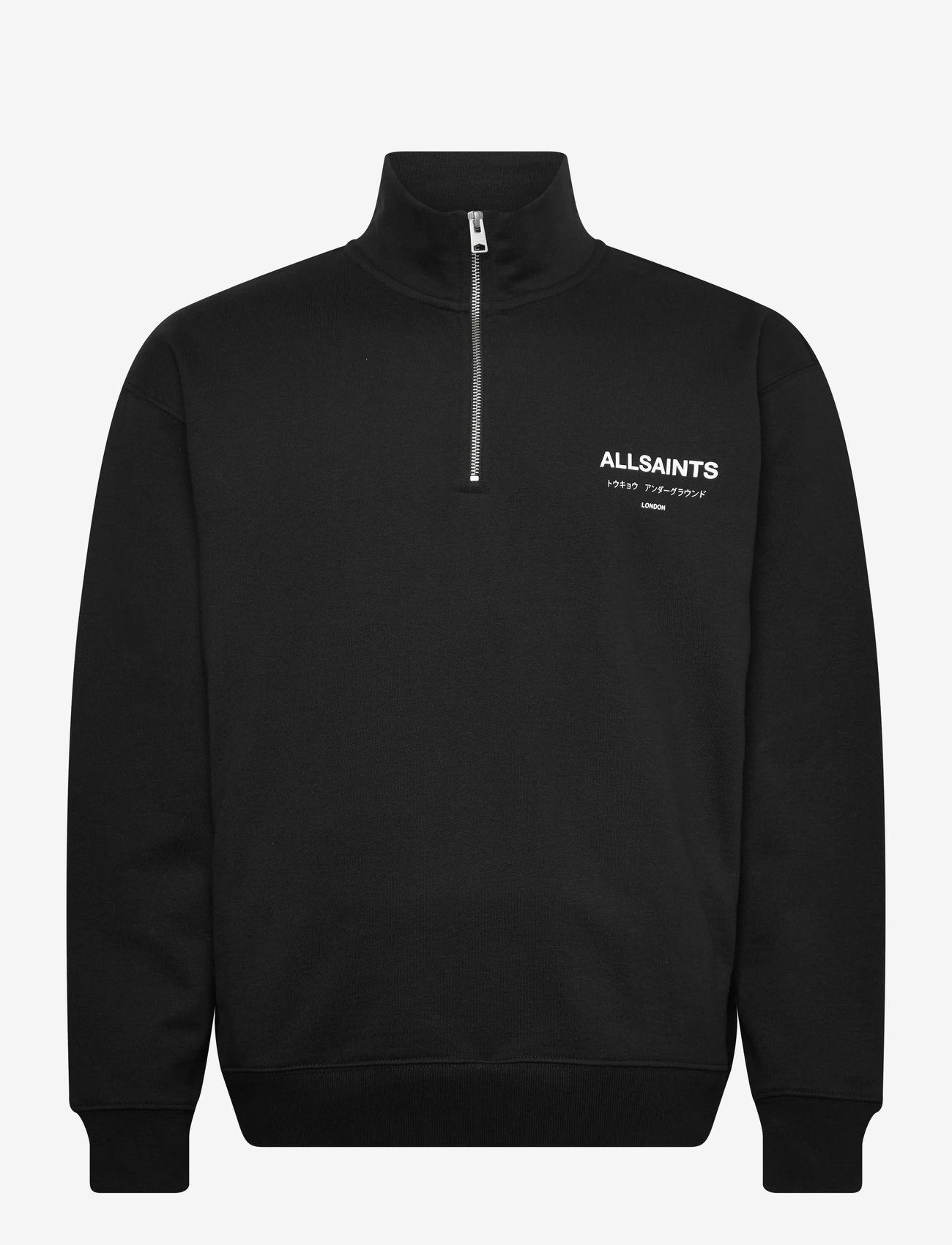 AllSaints - UNDERGROUND HALF ZIP - sweatshirts - jet black - 1