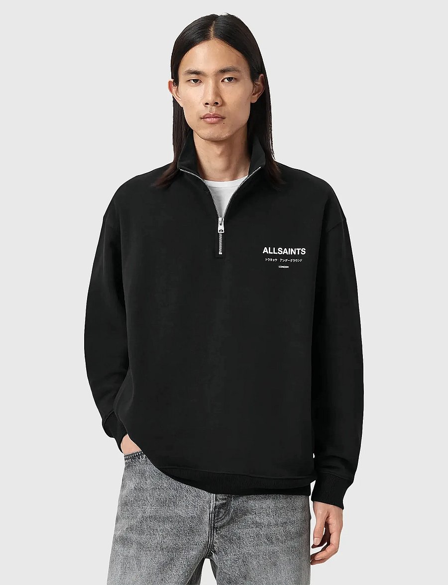 AllSaints - UNDERGROUND HALF ZIP - sweatshirts - jet black - 3