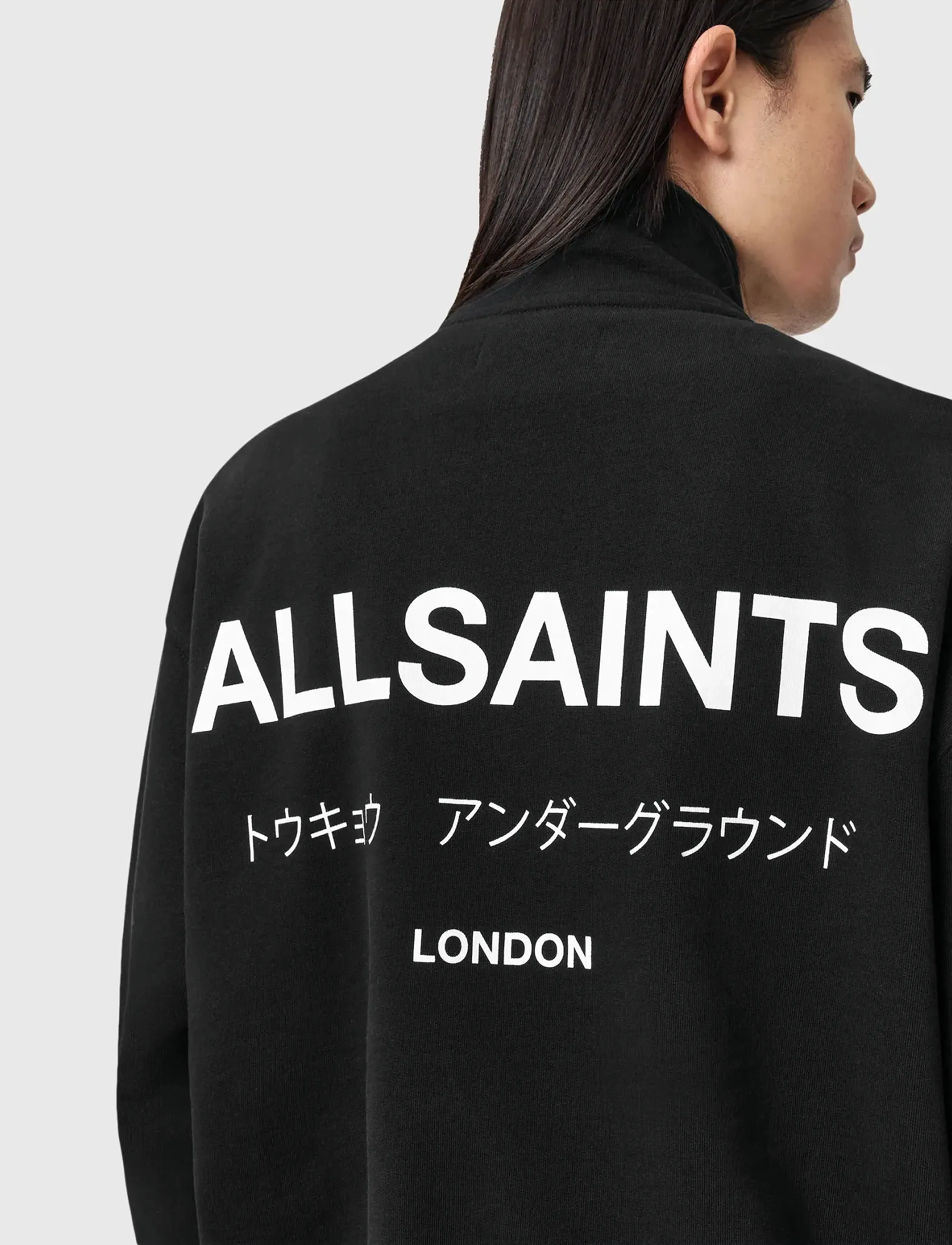 AllSaints - UNDERGROUND HALF ZIP - sweatshirts - jet black - 5
