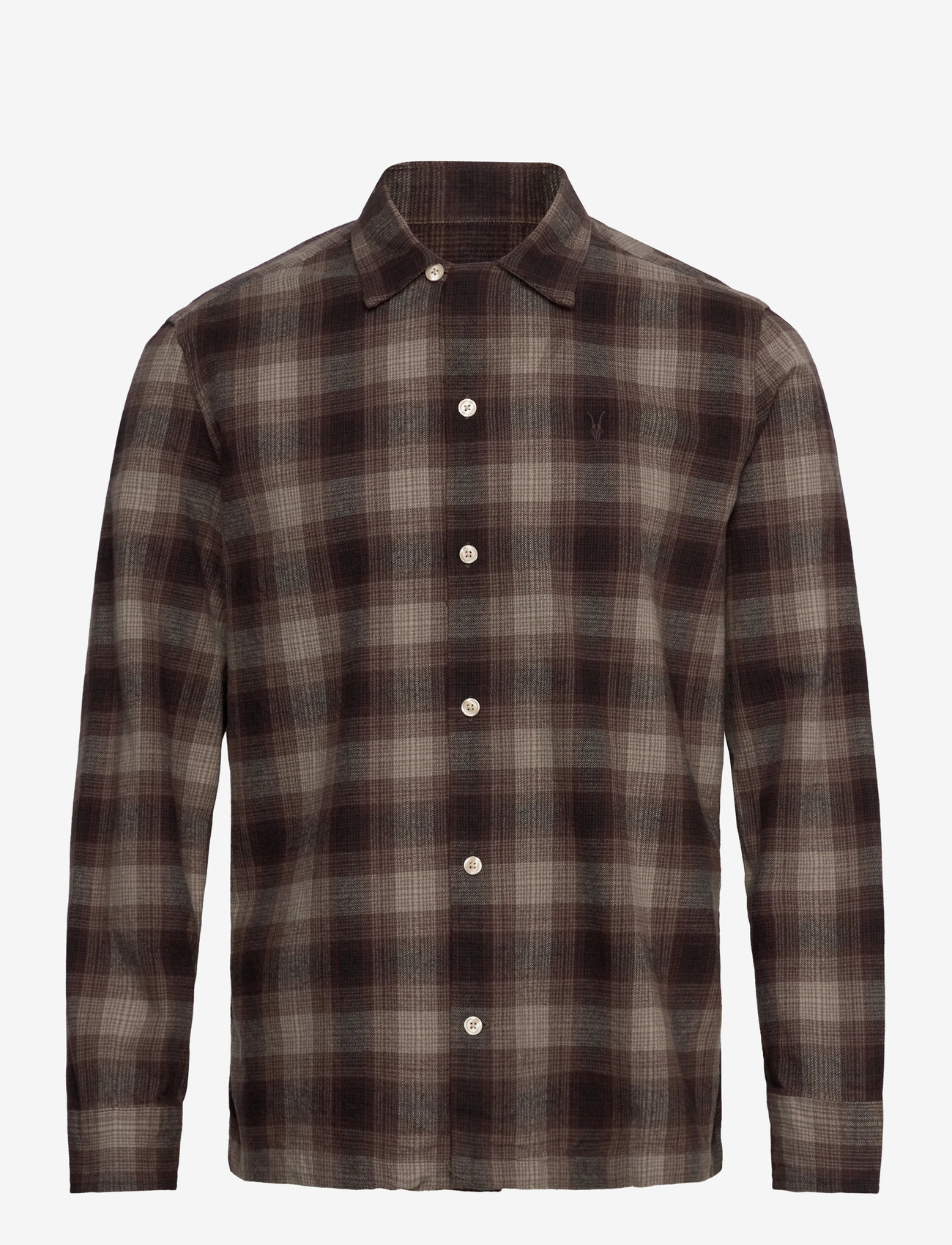 AllSaints - INIKO LS SHIRT - ruutupaidat - mole brown - 1
