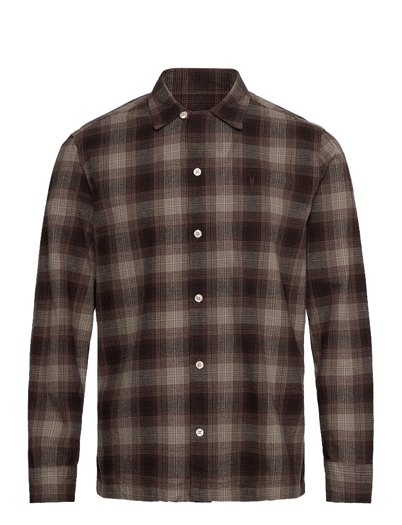 AllSaints - INIKO LS SHIRT - ternede skjorter - mole brown - 1