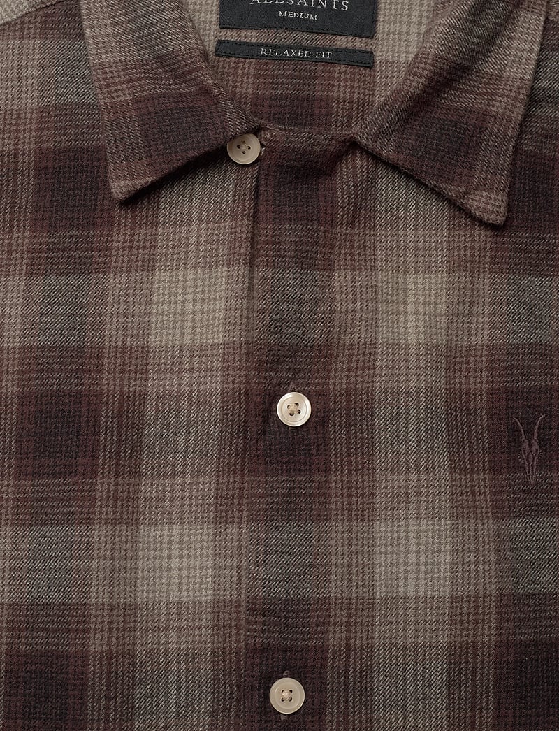 AllSaints - INIKO LS SHIRT - ternede skjorter - mole brown - 3
