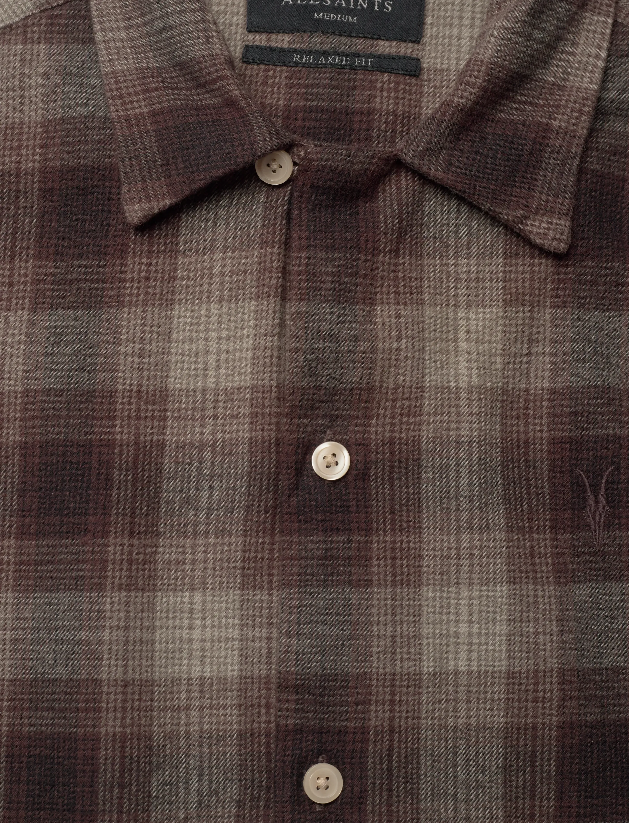 AllSaints - INIKO LS SHIRT - geruite overhemden - mole brown - 3