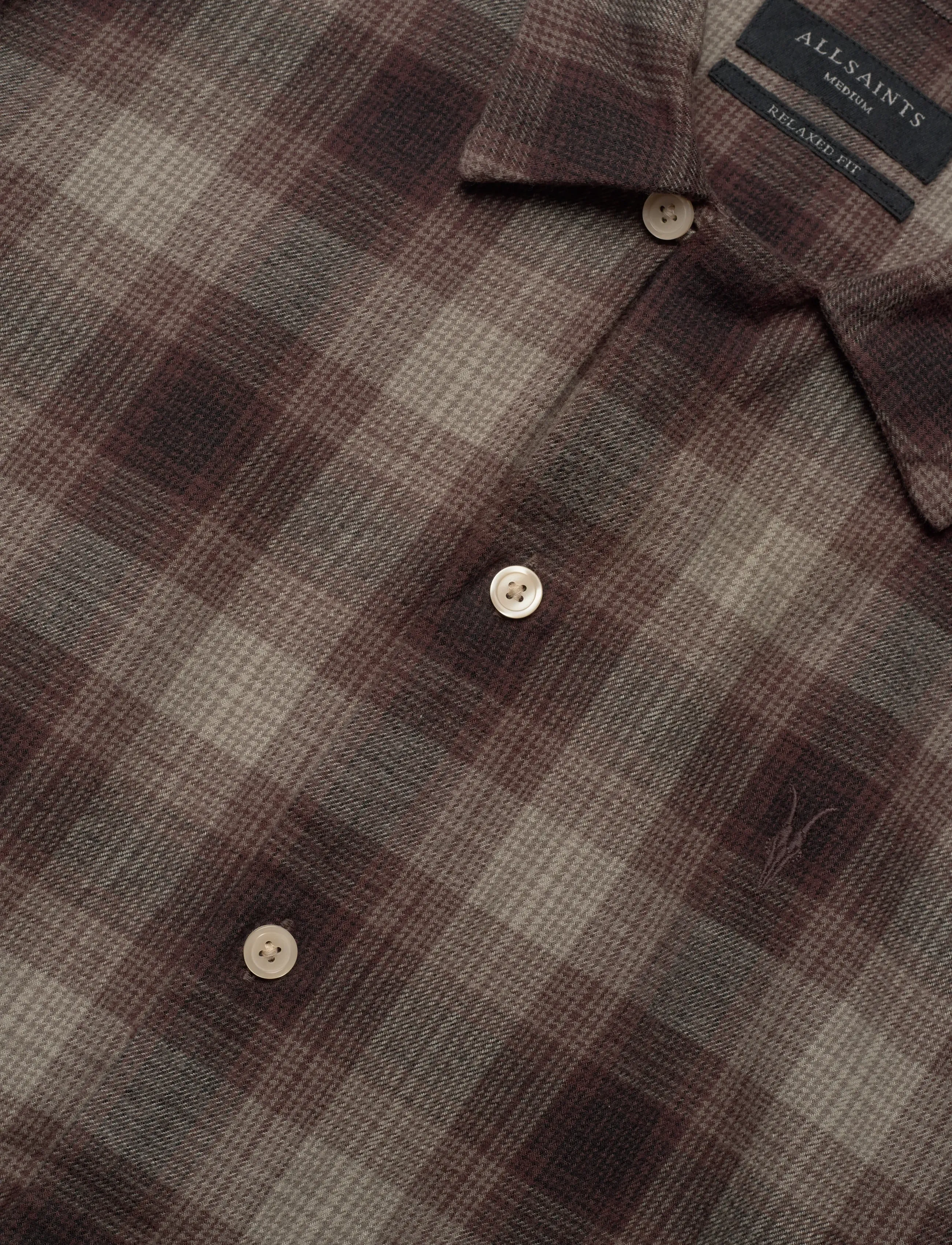AllSaints - INIKO LS SHIRT - geruite overhemden - mole brown - 4