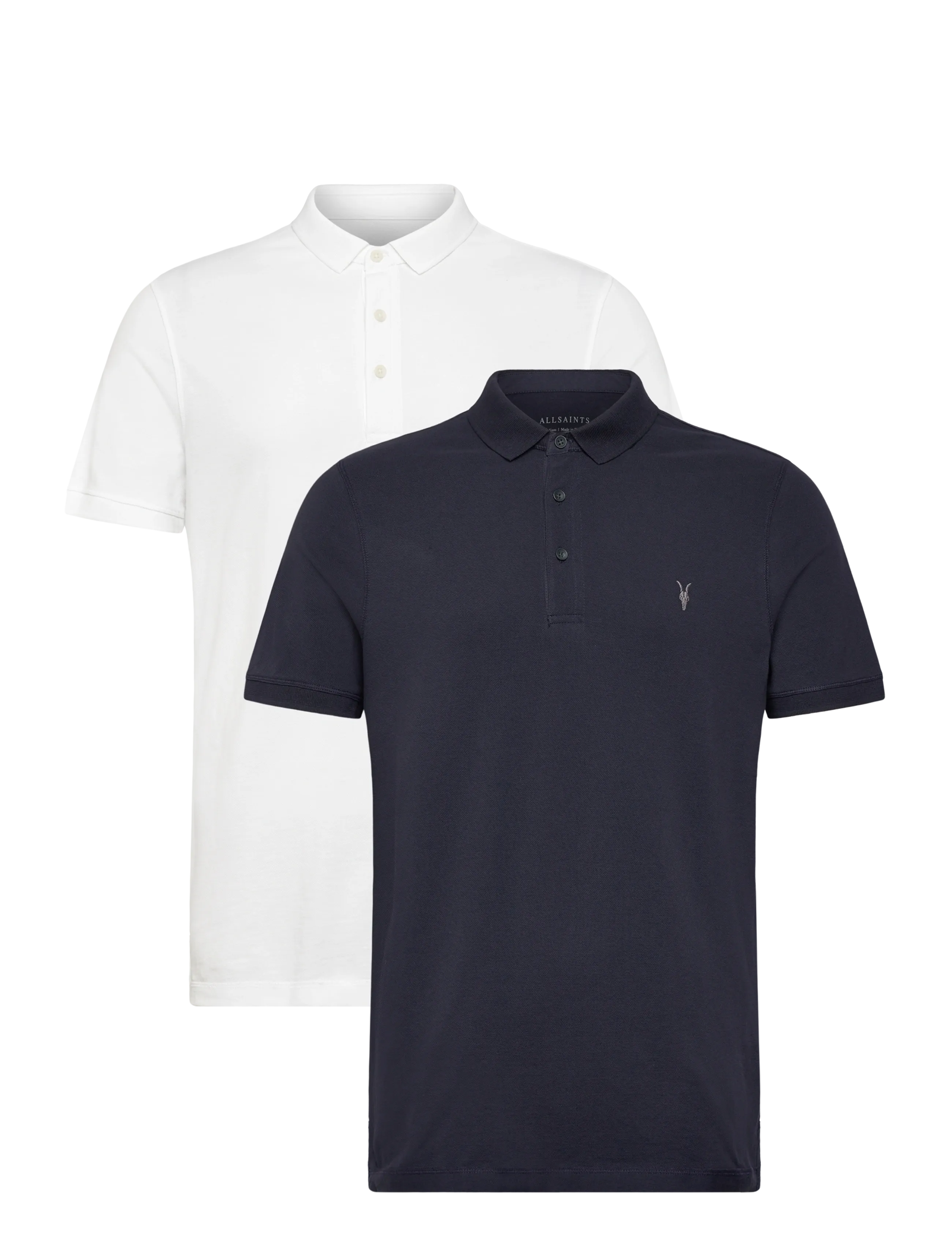 AllSaints REFORM SS POLO 2 PAC - Kortærmede poloer - OPTIC WHITE/BLUE / multi