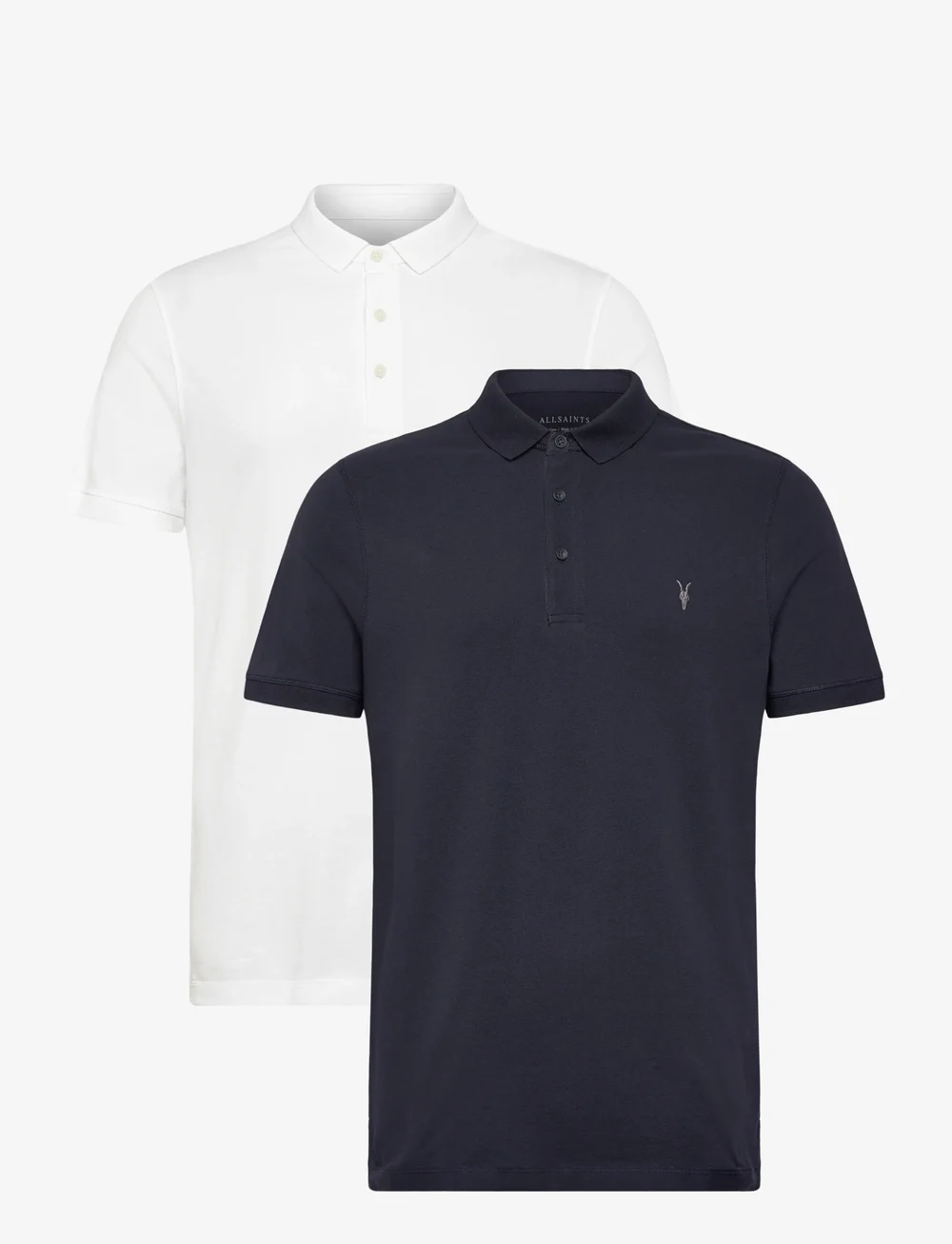 AllSaints - REFORM SS POLO 2 PAC - short-sleeved polos - optic white/blue - 1