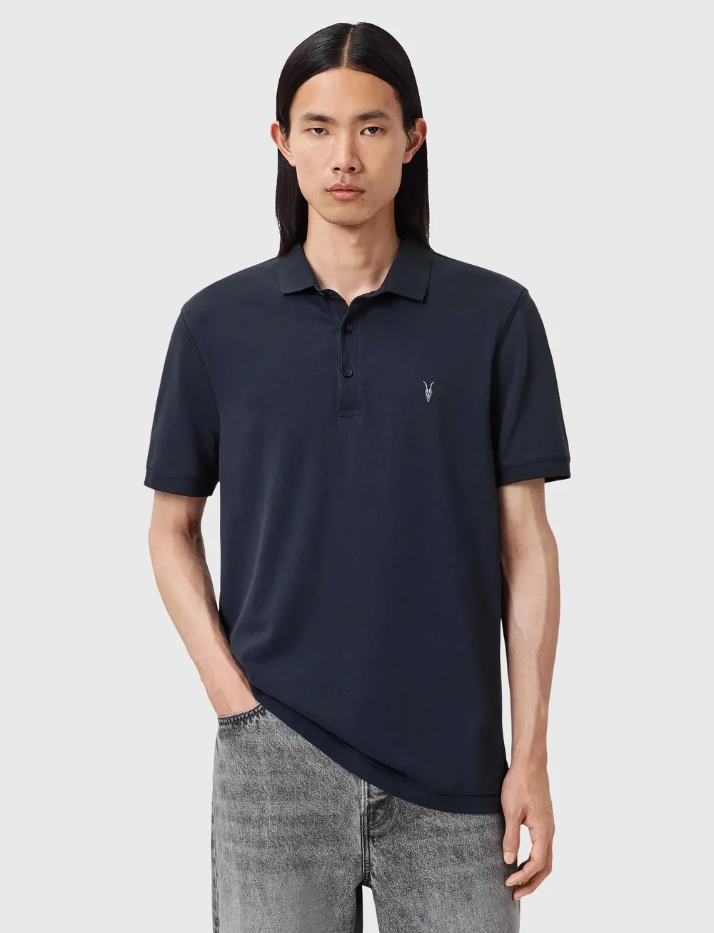 AllSaints - REFORM SS POLO 2 PAC - short-sleeved polos - optic white/blue - 0