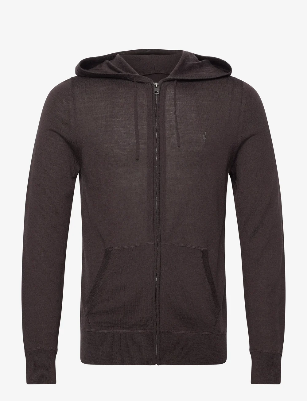 AllSaints - mode merino zip hoody - hupparit - espresso brown - 0