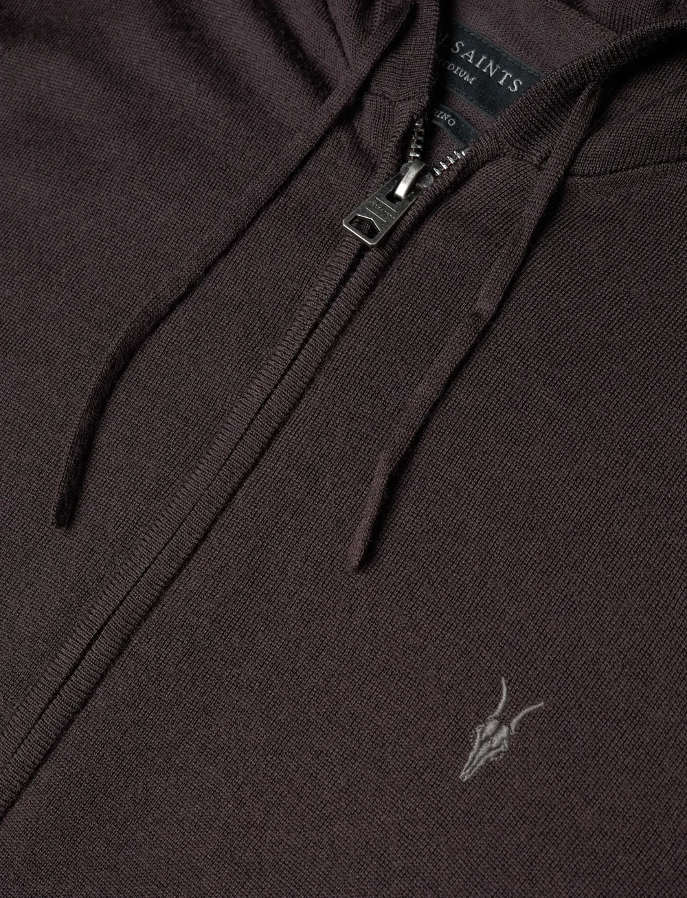 AllSaints - mode merino zip hoody - hupparit - espresso brown - 2