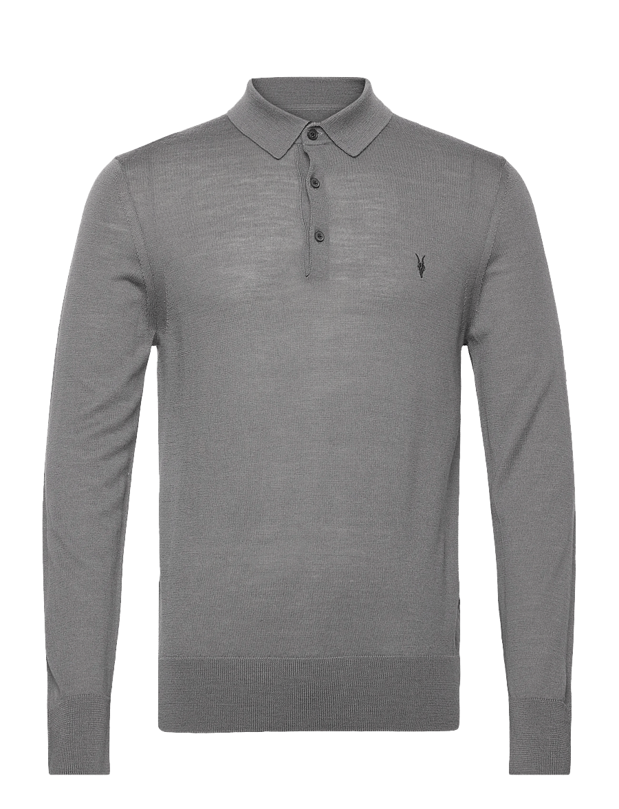 AllSaints - MODE MERINO LS POLO - polos en tricot à manches longues - asher grey - 0