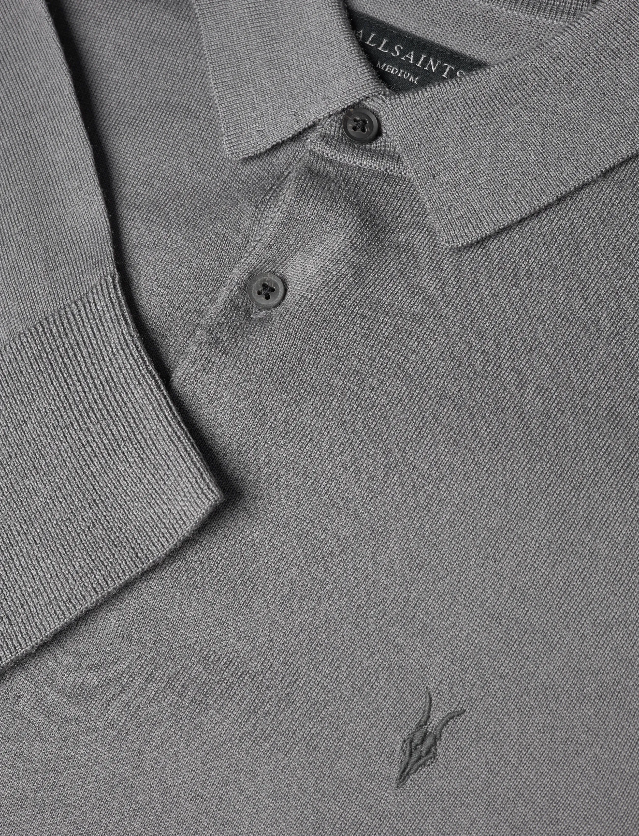AllSaints - MODE MERINO LS POLO - polostrik - asher grey - 2