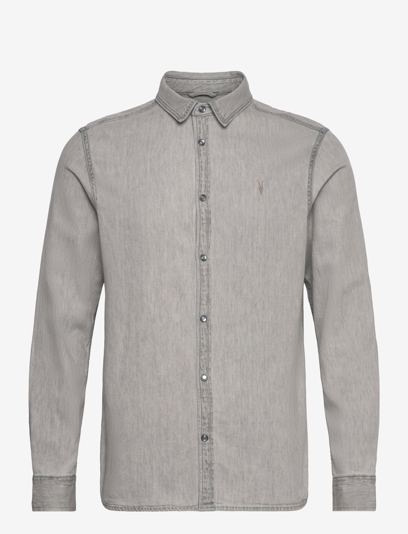 AllSaints - gleason ls shirt - jeanshemden - grey - 0